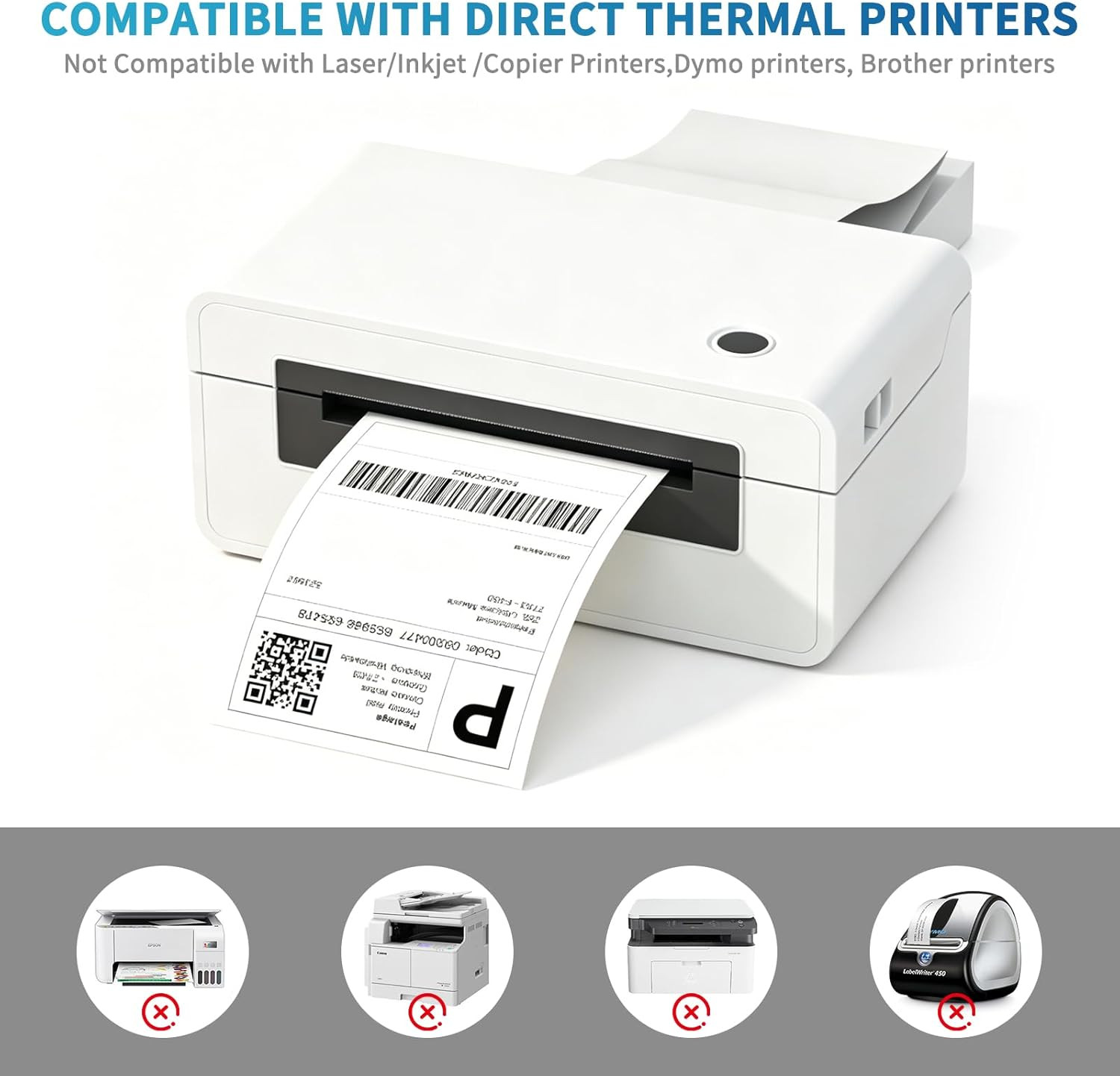 Fanfold 4 X 6 Direct Thermal Labels White Perforated Shipping Labels, 500Pcs …