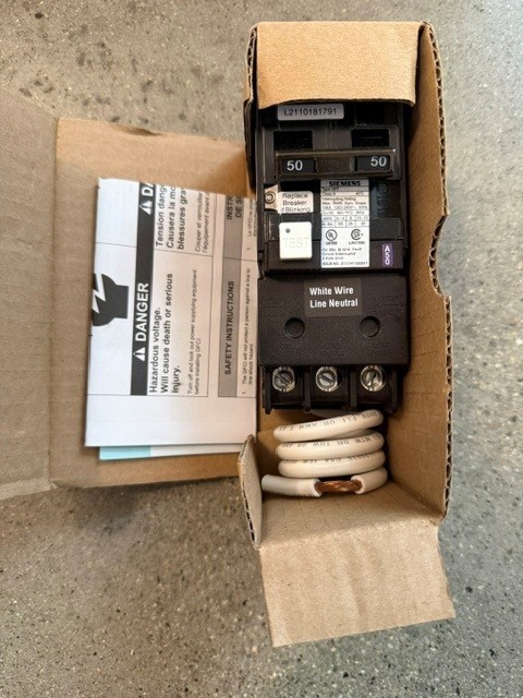 NIB – Siemens – QF250A – GFCI Circuit Breaker – 50A, 1-Phase, 240V FREE SHIPPING