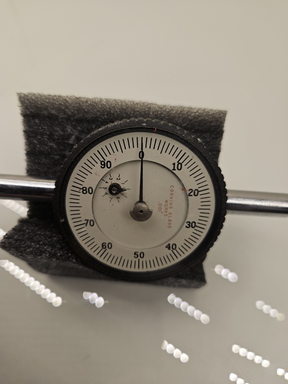 Corning Glass Works Dial Indicator .001″ Tool No. 1201-3 Fully Functional