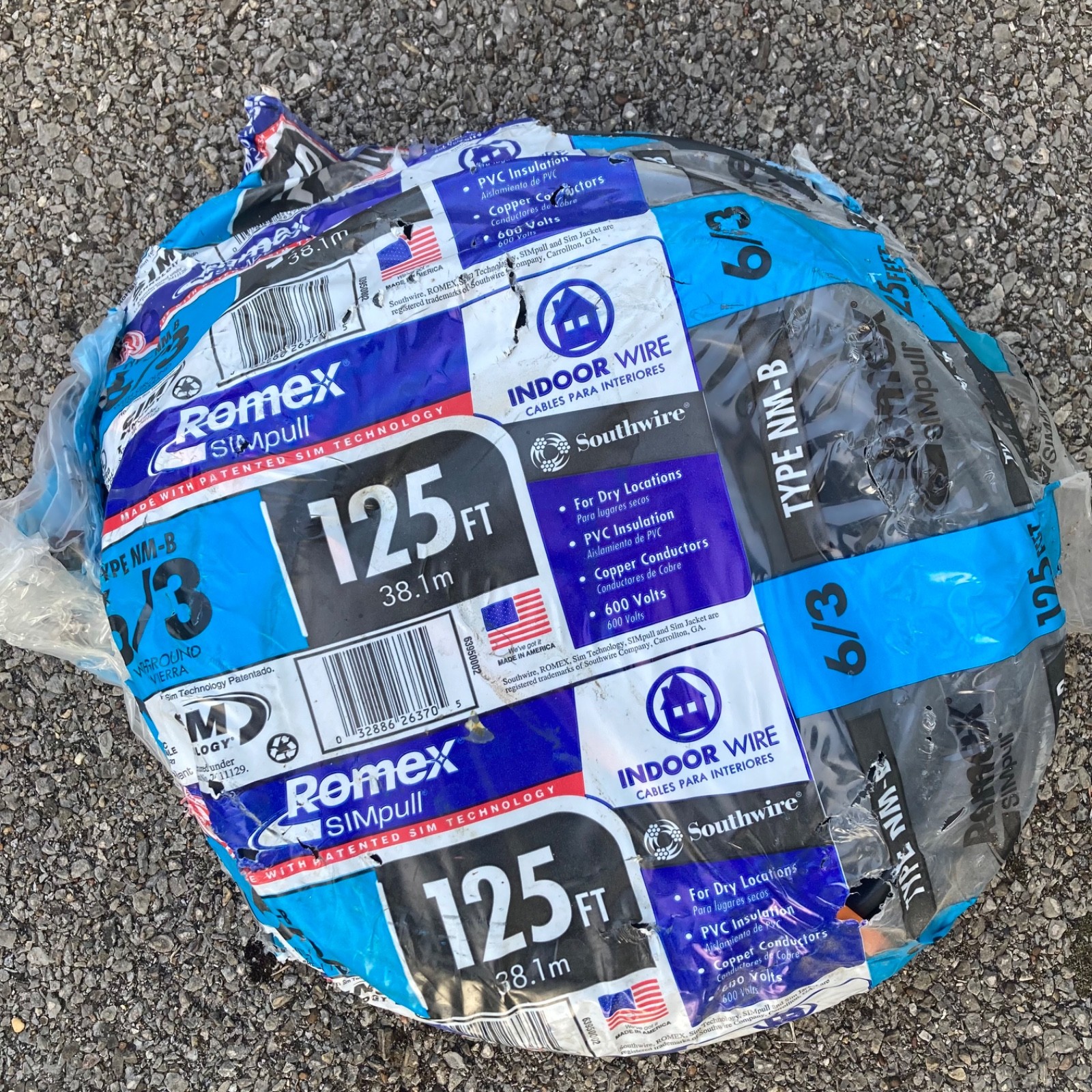 6/3 Romex Wire – 125 Feet – Deal!
