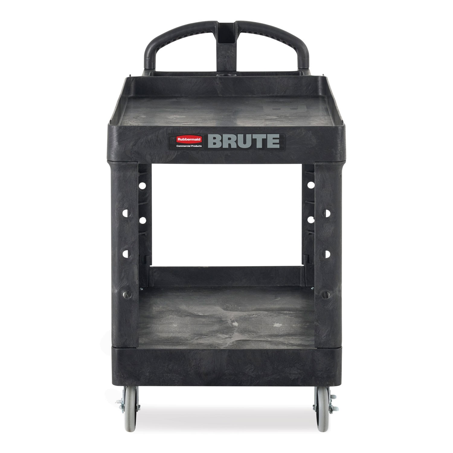 Rubbermaid? Commercial Heavy-Duty Utility Cart, Two-Shelf, 25-1/4w x 44d x 39h,