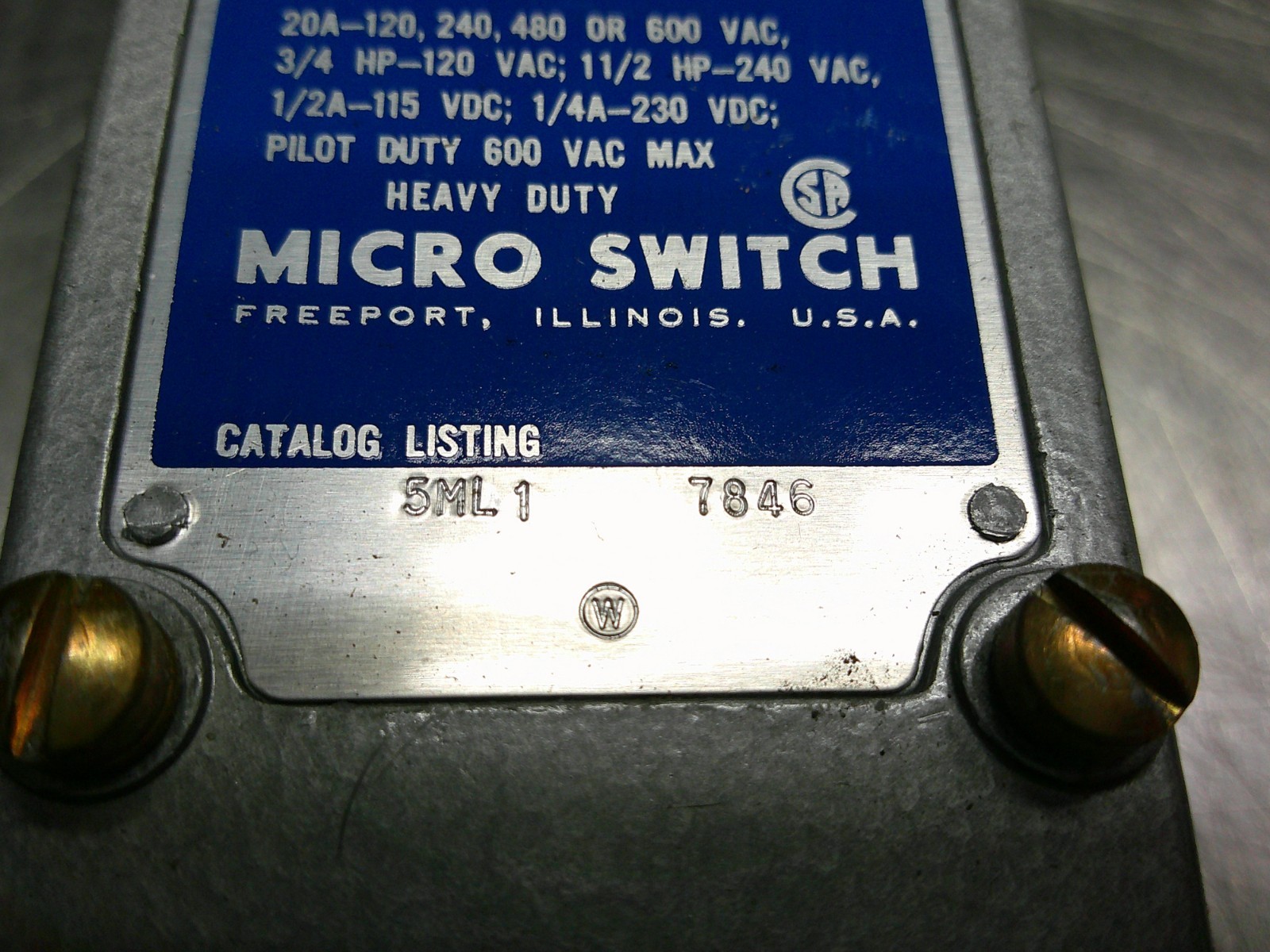 *NEW* Honeywell Micro Switch Precision Limit Switch CAT 5ML 1 7846