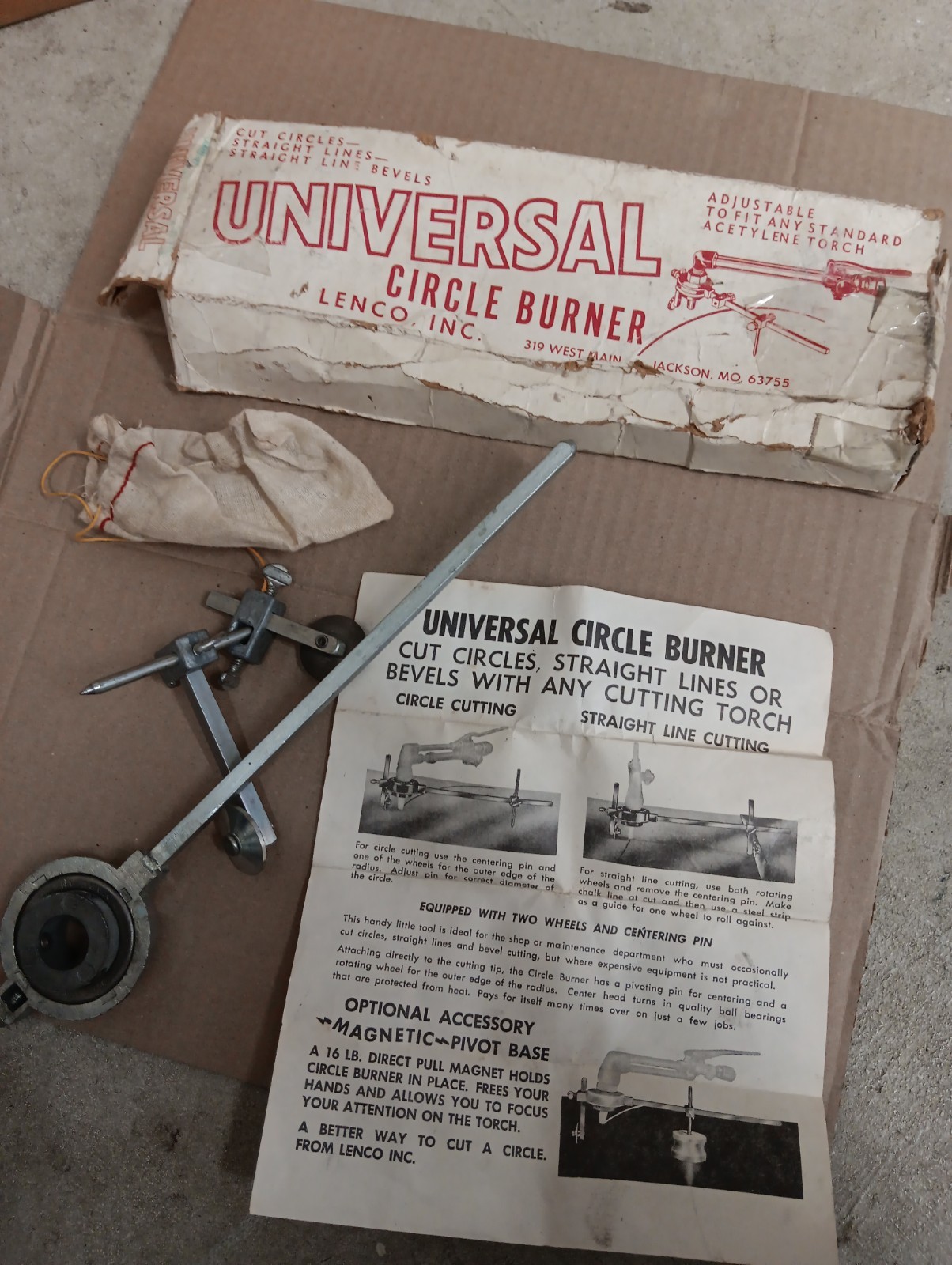 Lenco Universal Circle Burner Vtg Model Cb-20 With Box Manual Acetelyn Torch