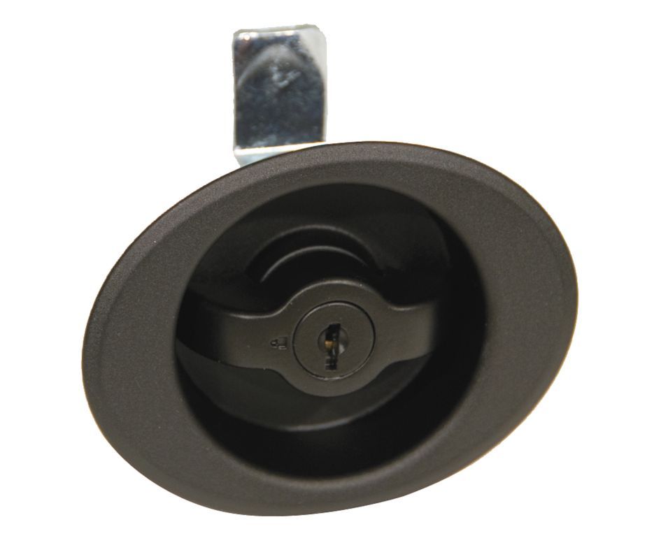 BATTALION Cam Latch, Keyed, T Handle, Type B, Black Powder Coated Finish (4RRG4)