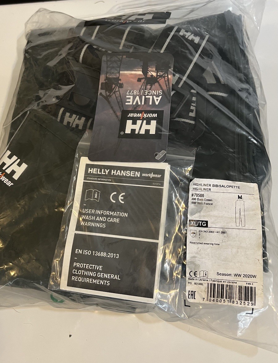 Helly Hansen 70500_490-Xl Rain Bib Overall, Cotton/Pvc