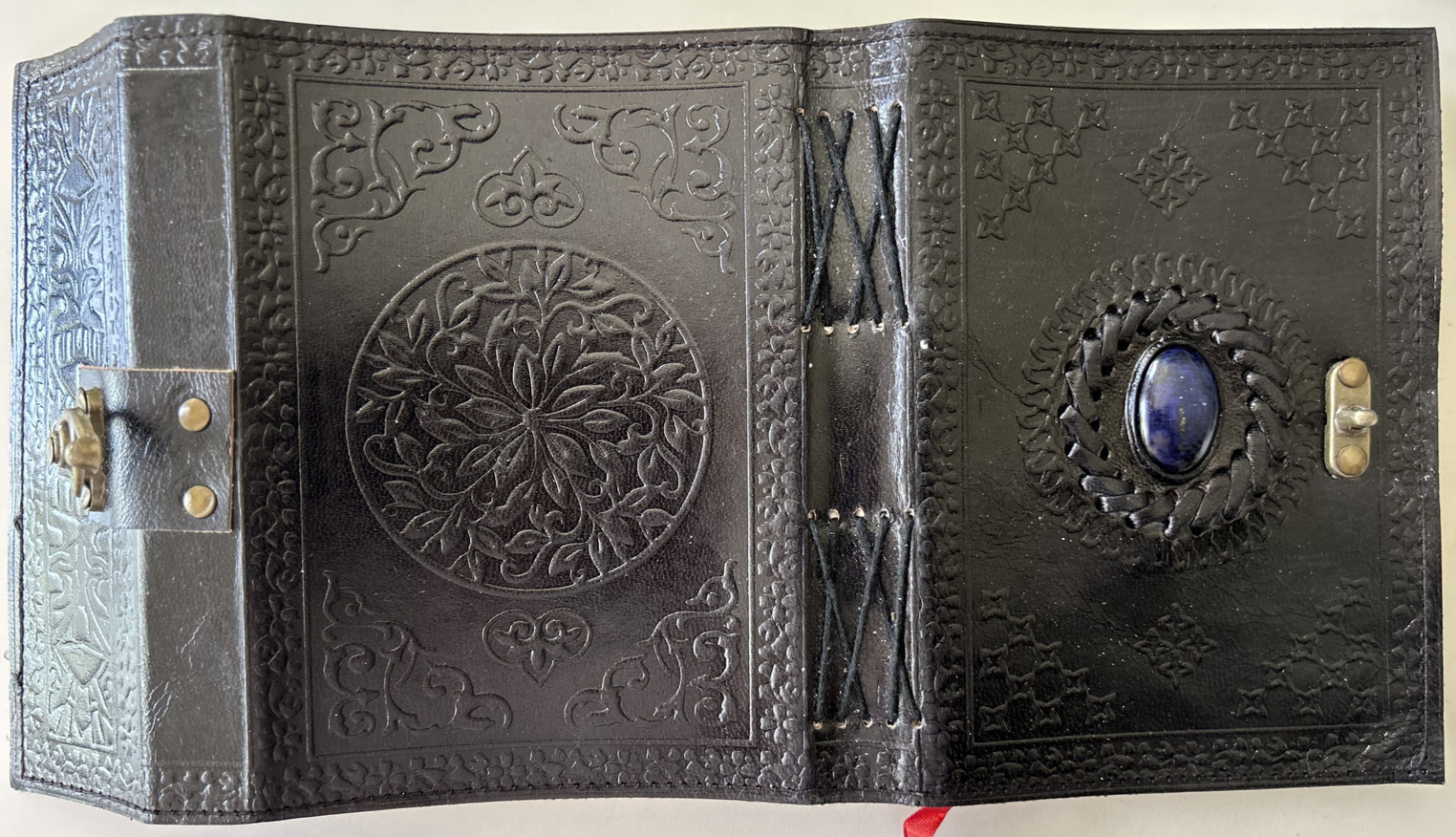 Handmade Genuine Leather Bound Journal Lapis Stone Matt Paper 110 Page 2-Pack