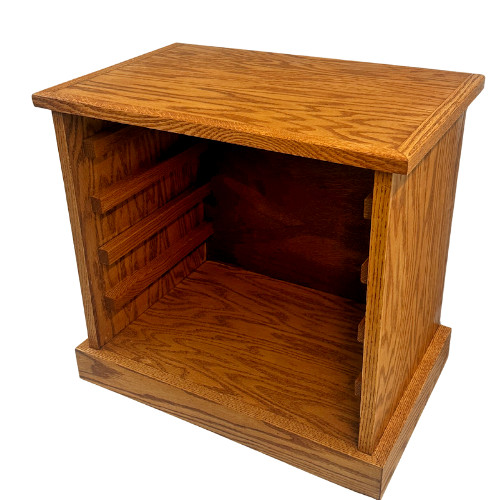 Oak Wood Cabinet Holds (5) 18 x 12 x 2″ Oak Display Cases Handcrafted in USA