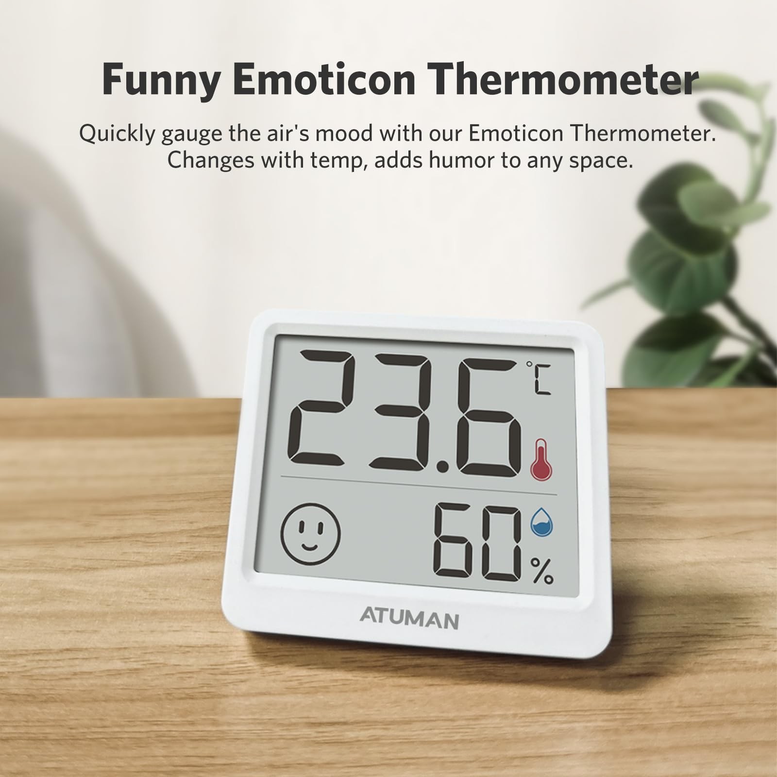 ATuMan Mini Digital Hygrometer Indoor Thermometer with Temperature and 2.5in