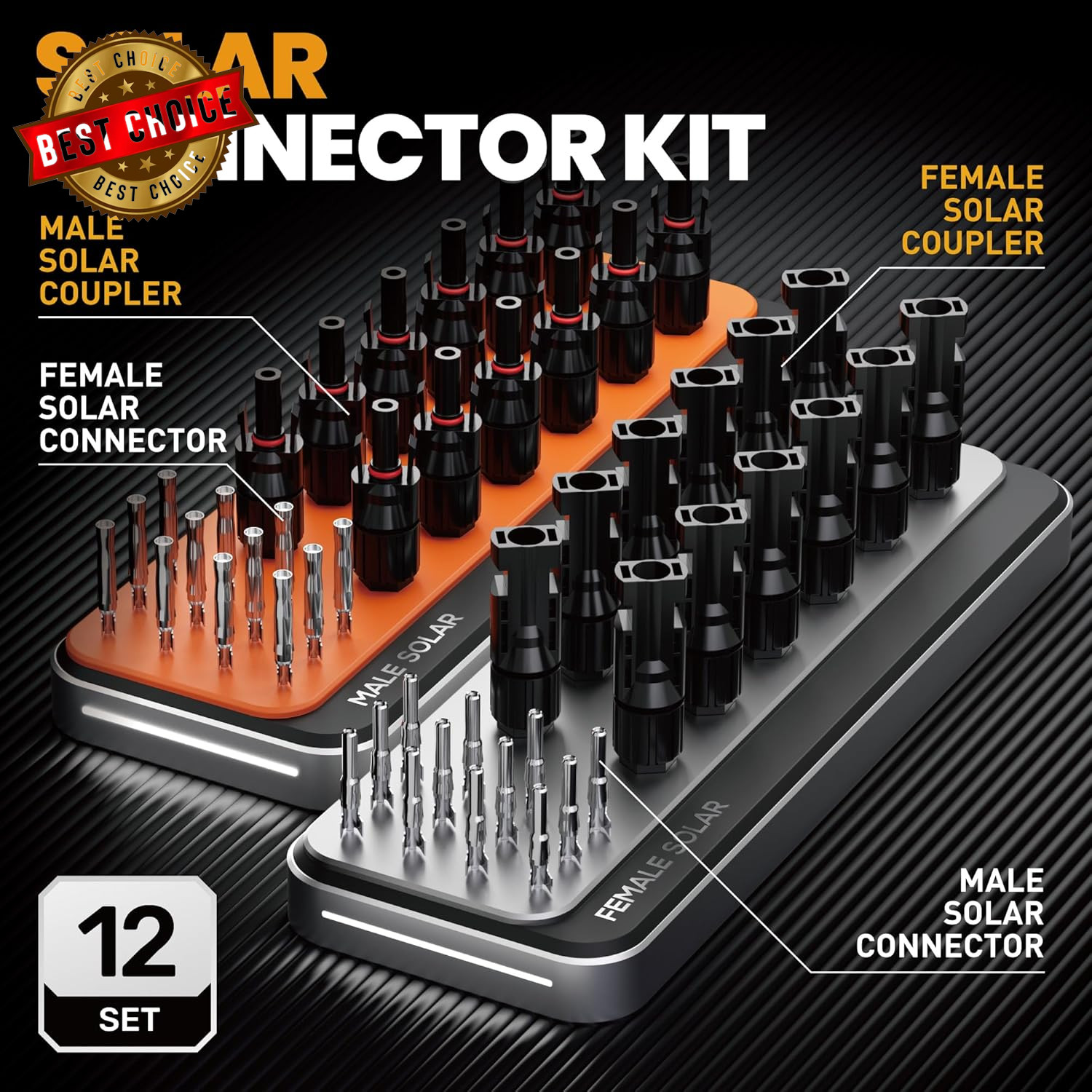 Solar Connector Crimping Tool Kit, 14-10 AWG Crimper for Solar Panel Cables, Too
