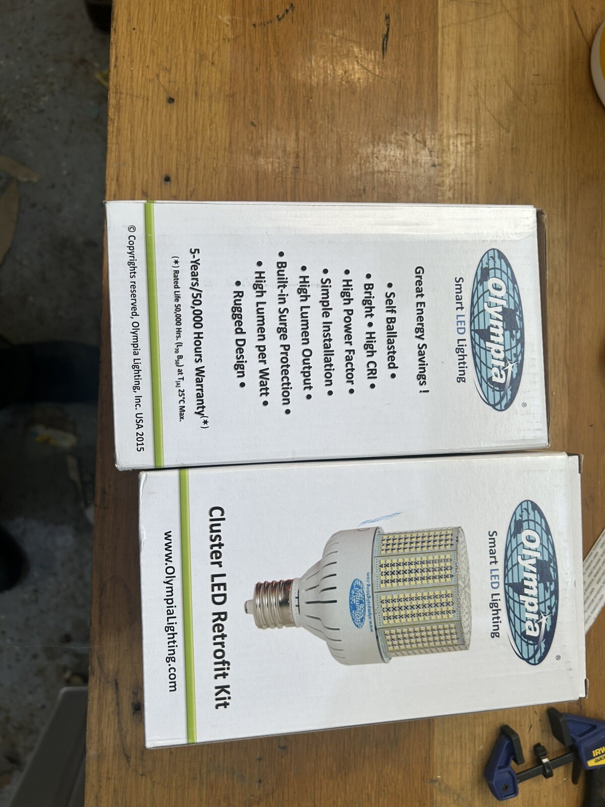 Olympia High Voltage 208-480v Cluster LED Retrofit. NEW 65 Watts Mogul New X2