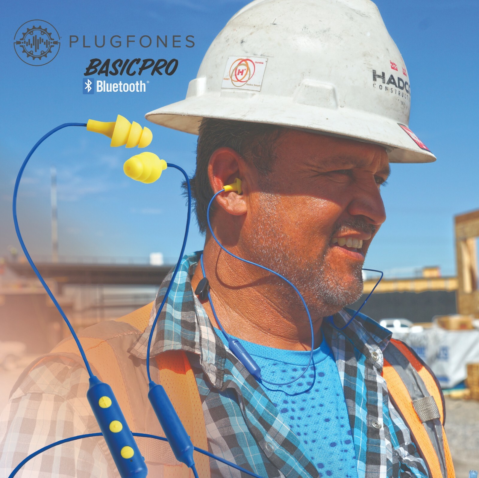Plugfones Wireless BasicPro Bluetooth, Earplugs, Work Headphones OSHA