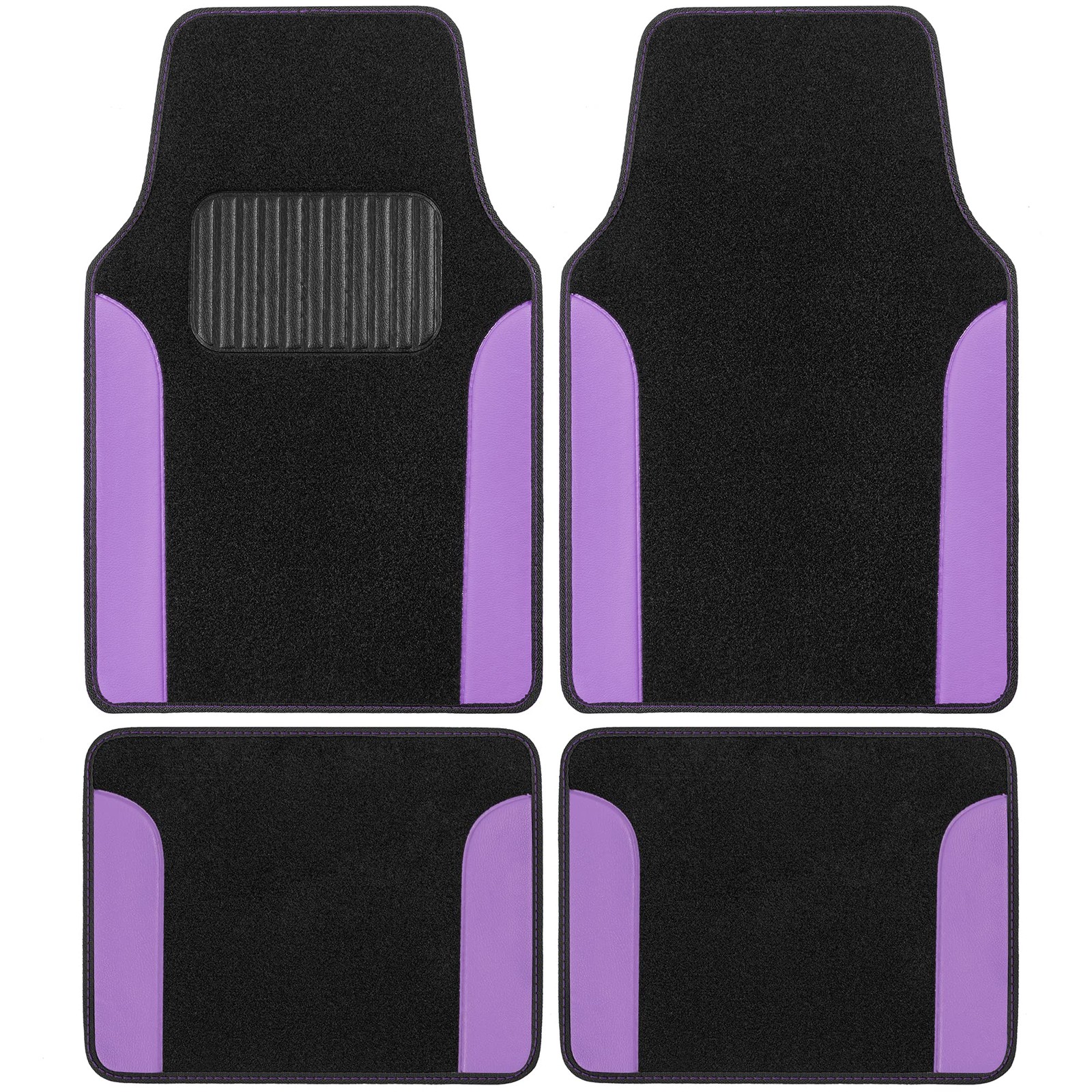 Carbella Purple PU Leather Car Floor Mats SUV Truck Van