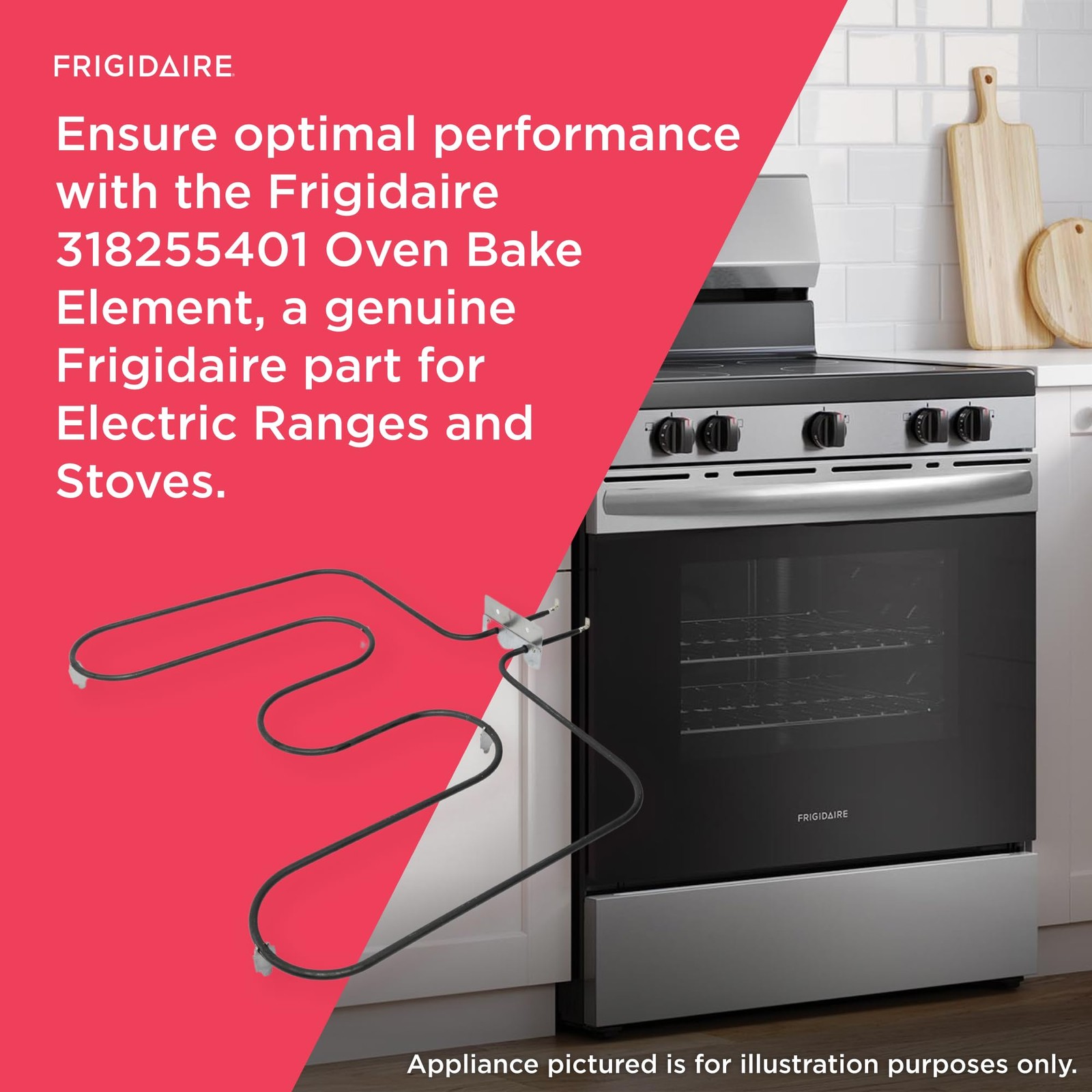 Frigidaire 318255401 Oven Bake Element For Electric Ranges And Stoves