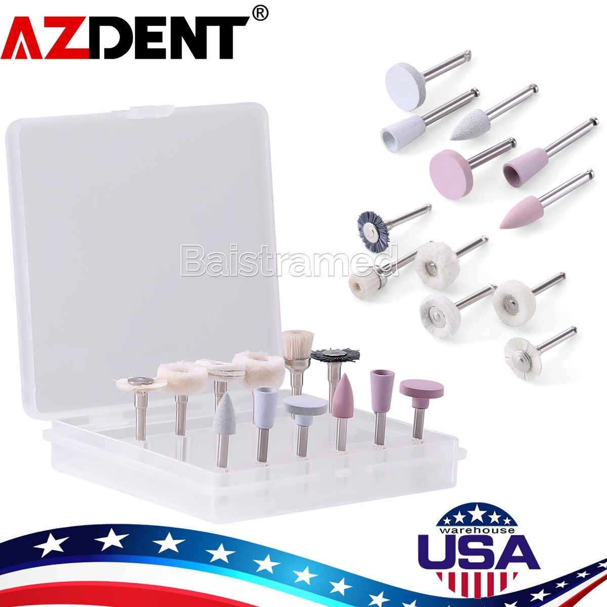 Dental Composite Polishing Burs Kit RA Silicone Polisher 2.35mm For Contra Angle