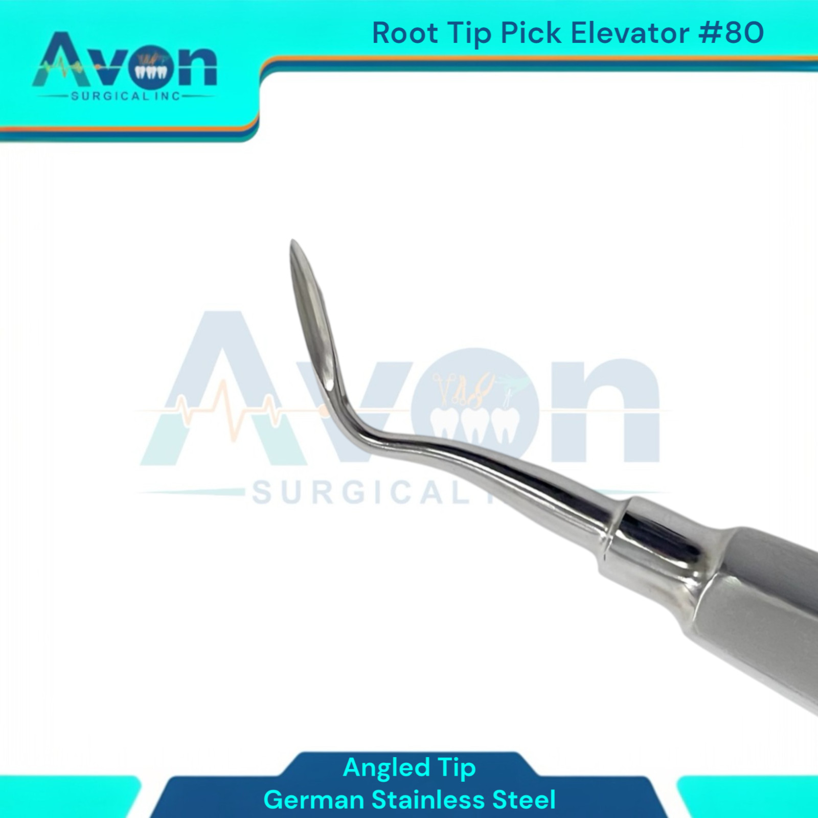 Angled Tip Tooth Root Extraction Elevator Pick, No. 80, Dental Elevator Gold