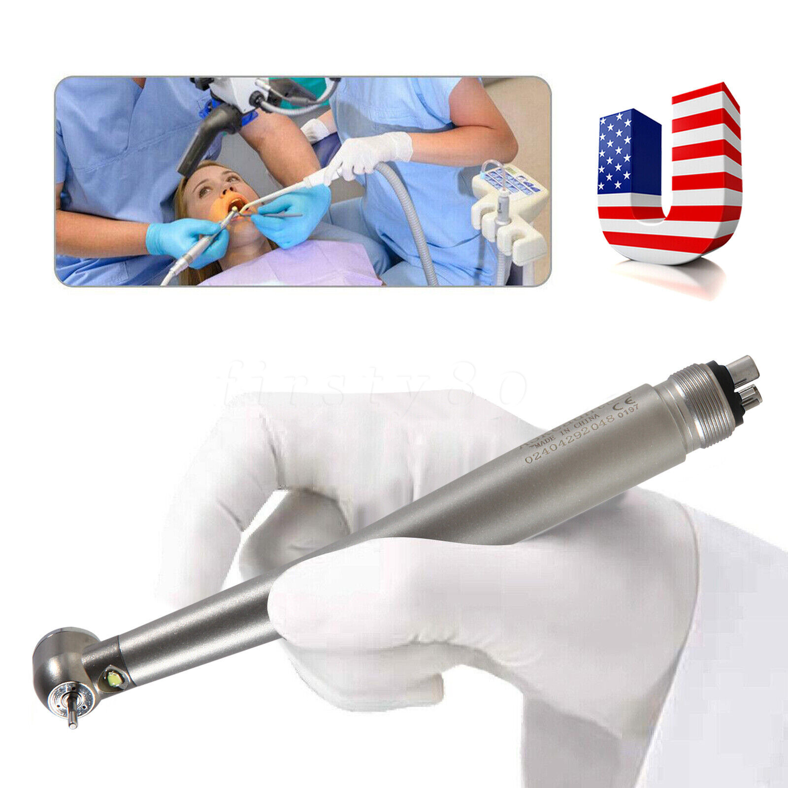 Askeadnt Dental LED E-generator Fiber High Speed Handpiece Air Turbine 4 Holes