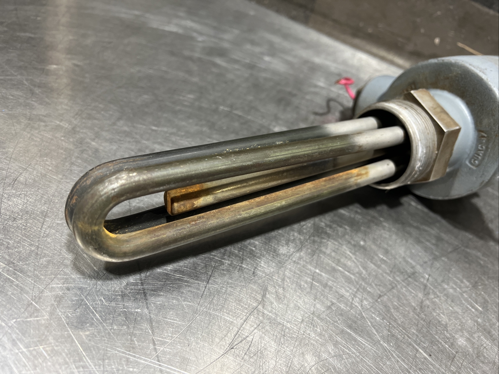 Used Surplus INDEECO Immersion heater Cat No 25-SSTA-4C-E 230V 1875 Watts 1 ph