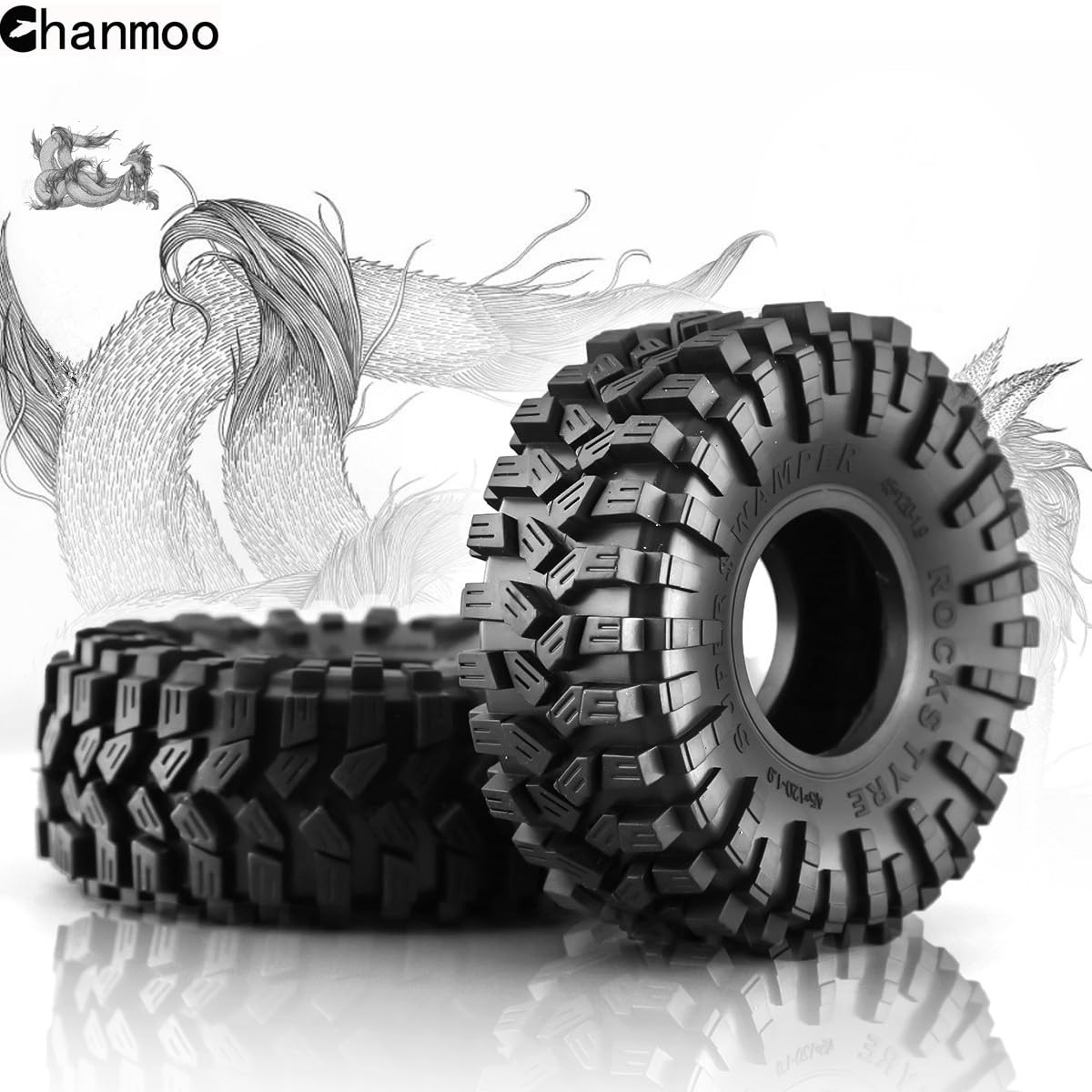 Chanmoo 1.9 Rc Crawler Tires 120Mm Foam Insert Soft Rubber 1/10 Scale Mud