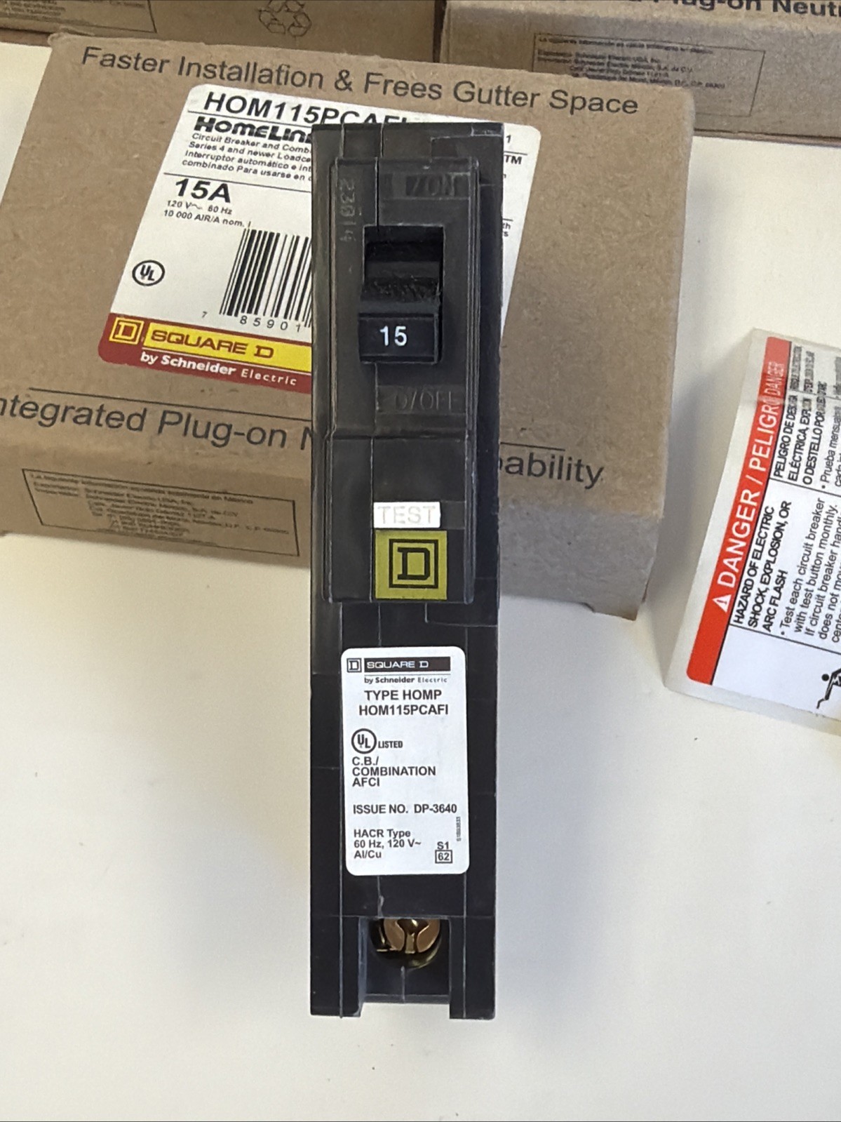(10) Square D HOM115PCAFI Circuit Breaker 15A *10 PCS* *US SELLER* *NEW IN BOX*
