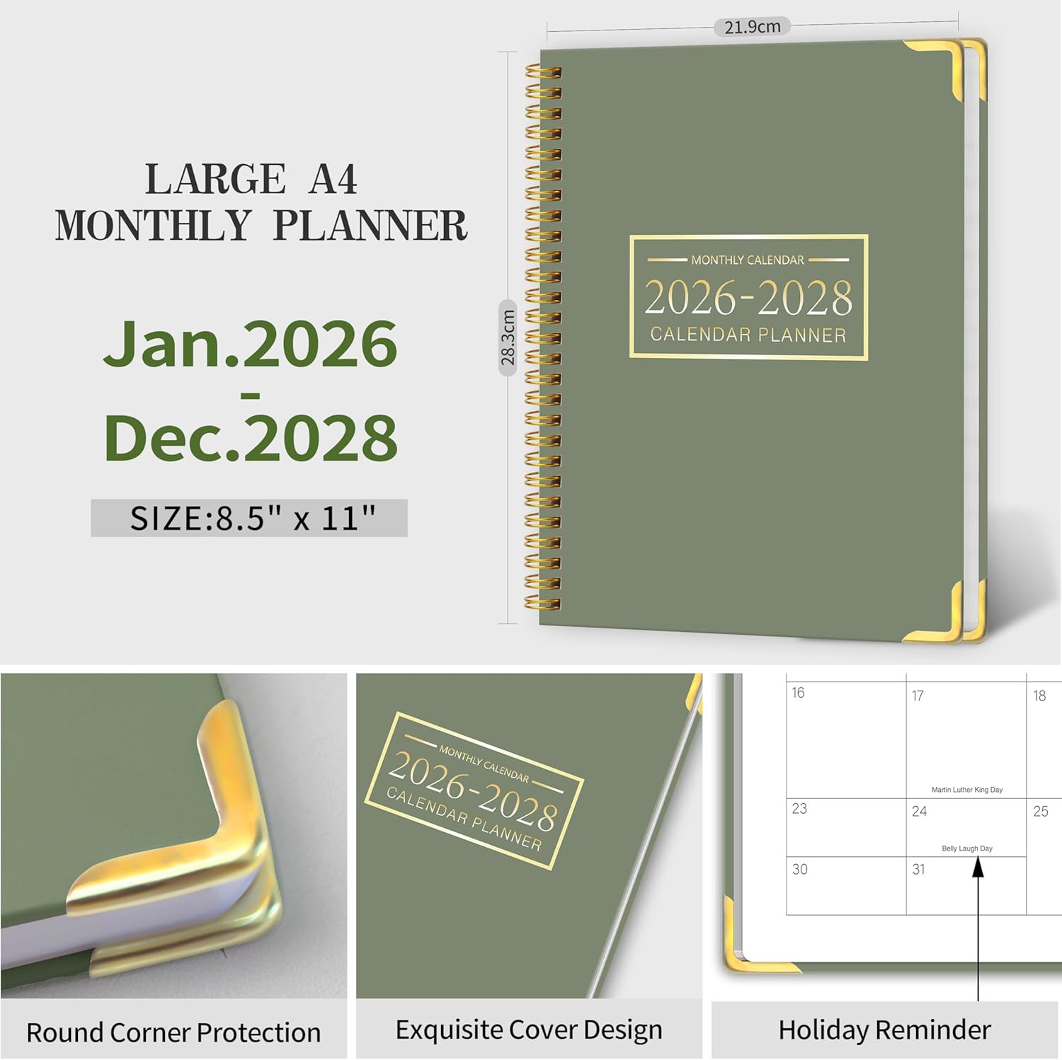 2026-2028 Monthly Planner – 3 Year Monthly Planner 2026-2028, Jan. 2026 – Dec. 2