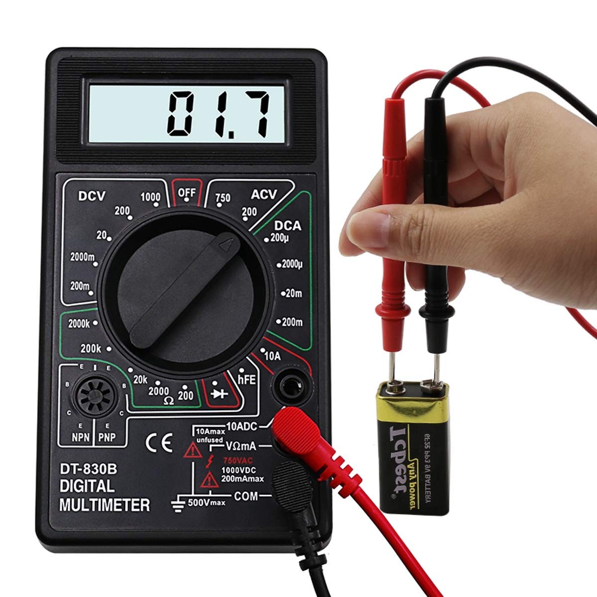 DT830D Black Digital Multimeter Voltmeter/Ammeter Digital LCD Multimeter, …