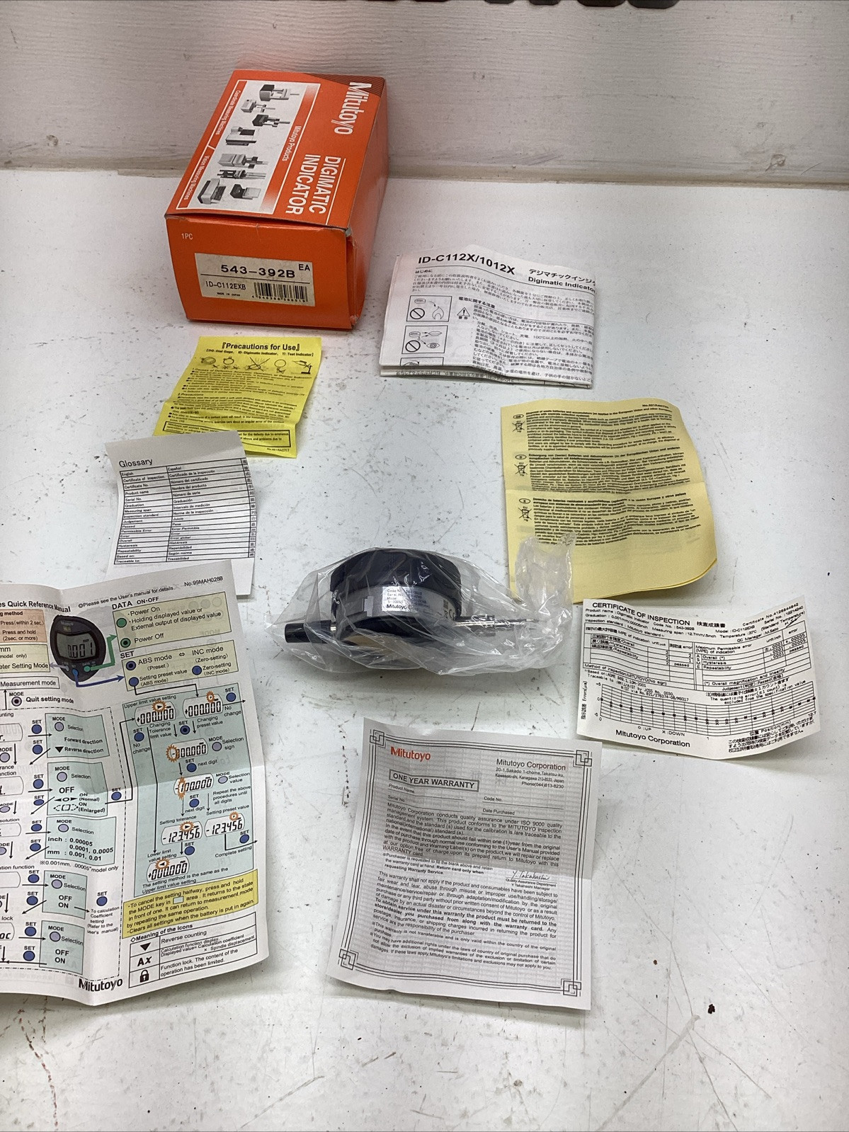 Mitutoyo Digital Indicator ID-C112EXB .5-.00005” 543-392B NIB