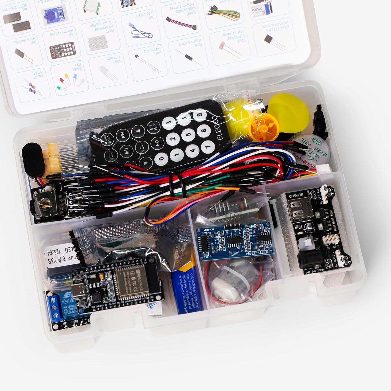 ELEGOO ESP-32 Super Starter Kit with Tutorial and Development Board USB-C Dual C