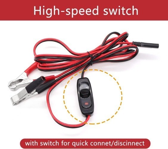 7.9FT/2.4M 16AWG Wire Harness with Silver Clamps Including 12V O Color: Silver