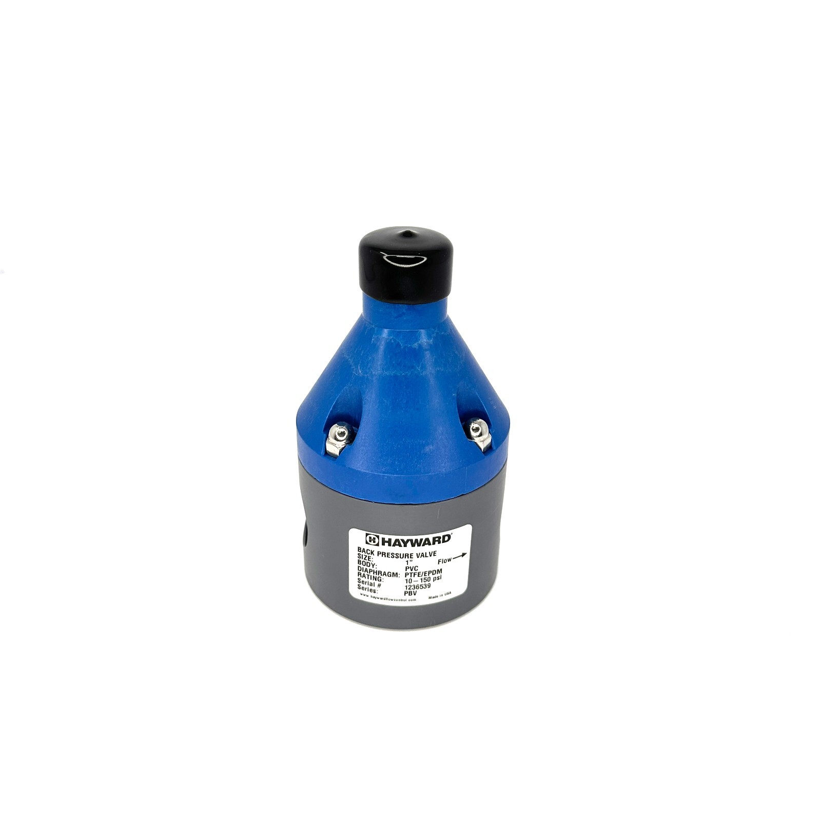 Hayward PBV1100TPE1 Back Pressure Valve 10-150 psi 1″ PVC Body EPDM Diaphragm