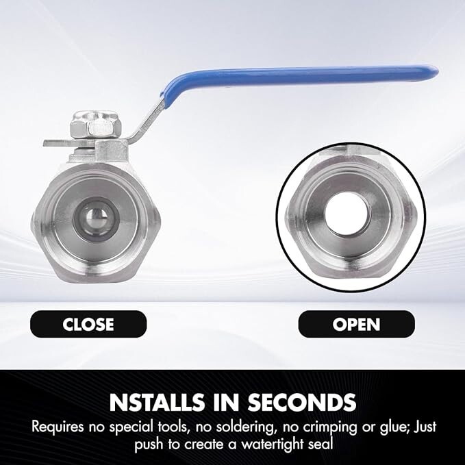 1-Piece 2″ Ball Valve , 304 Stainless Steel, 1000 WOG for Water 2PACK