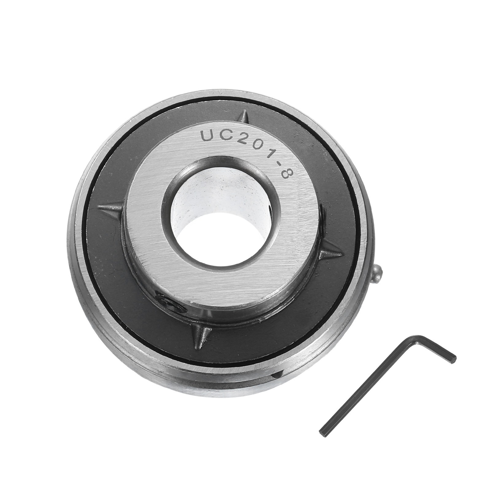 Ball Bearing Insert, Chrome Steel Gcr15 UC201-8 Bore 1/2″ Set Screws