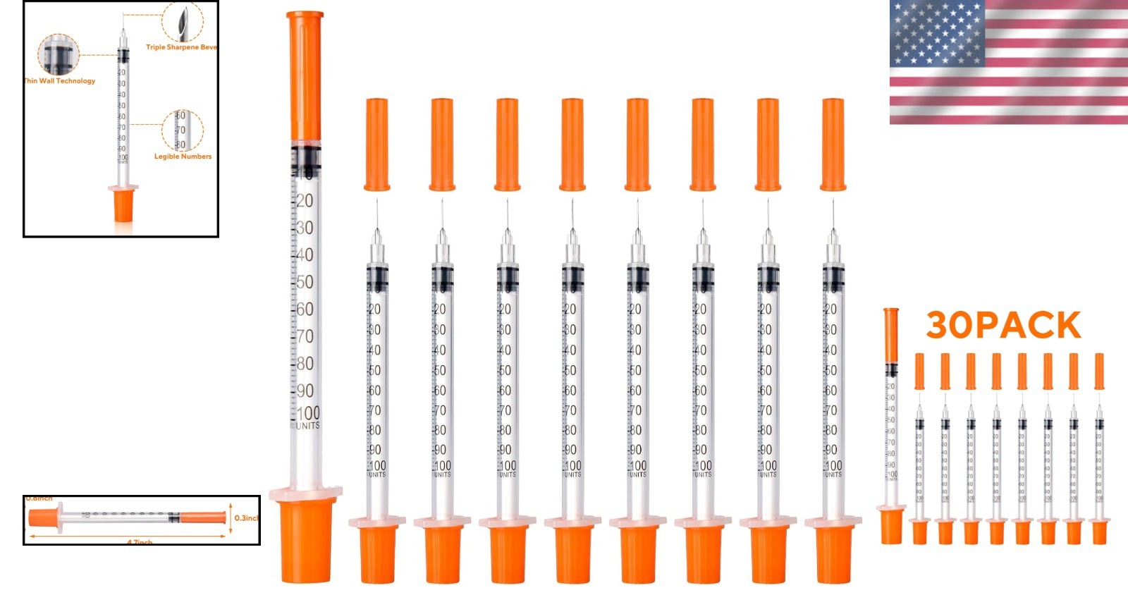 Quality 30G 1ml Disposable Syringes – Individually Wrapped for Safety