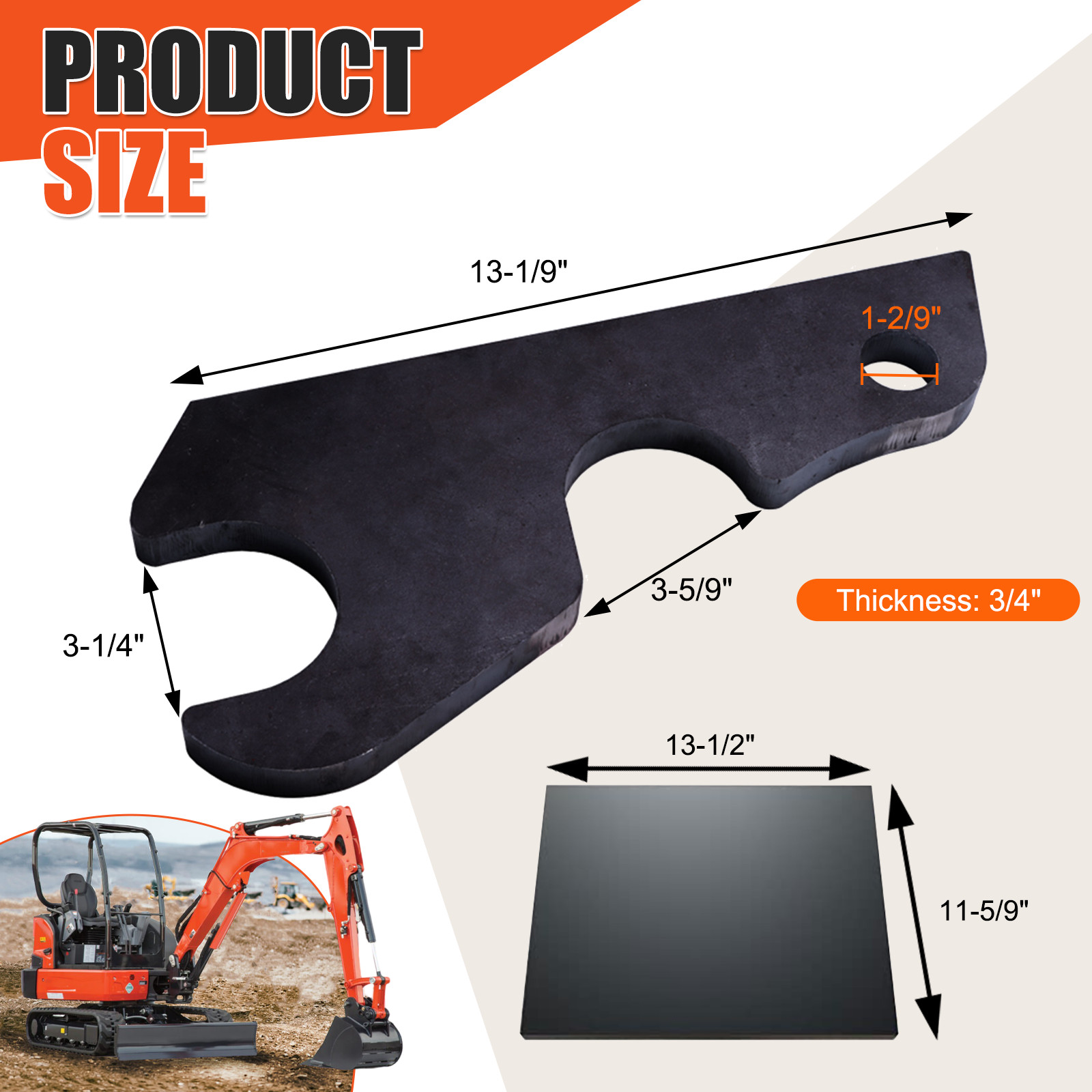 Quick Attach Excavator Bucket Ears for Kubota U35 KX71 KX91 KX121 KX040 KX033