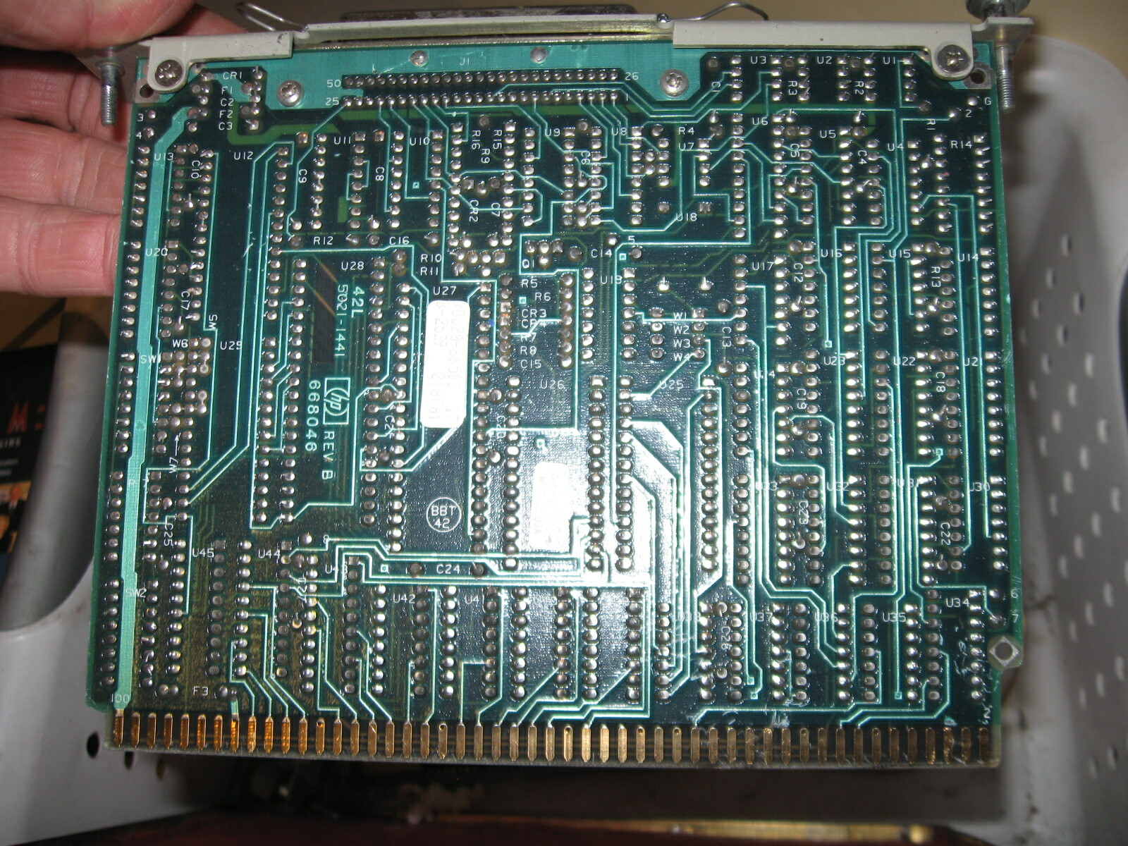 Vintage Hewlett Packard HP 100 OPT Data COM ASYNC/DL Circuit Board Card # 98628A