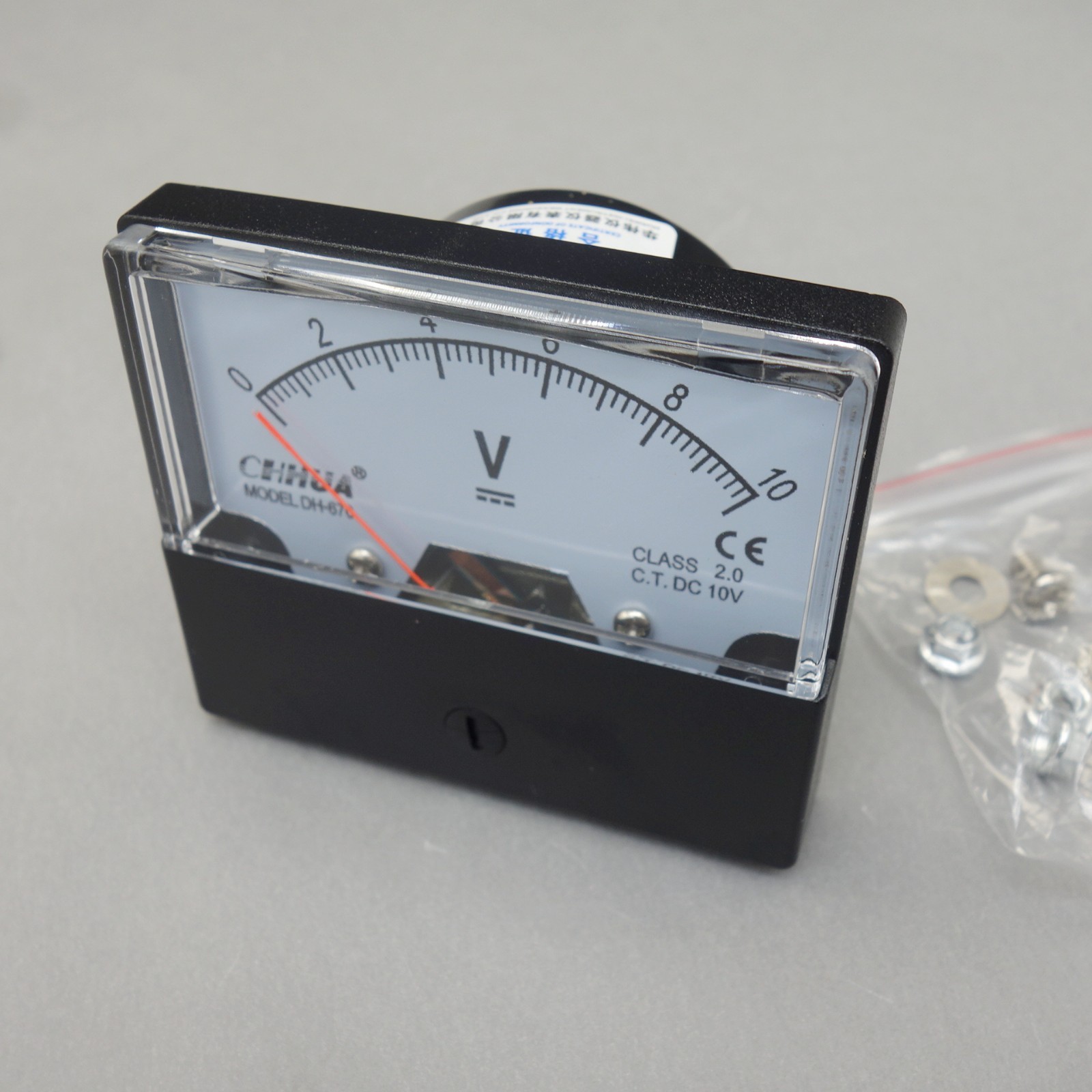 1PC DC 0-10V Analog Voltmeter Panel Voltage Meter 60*70mm directly Connect