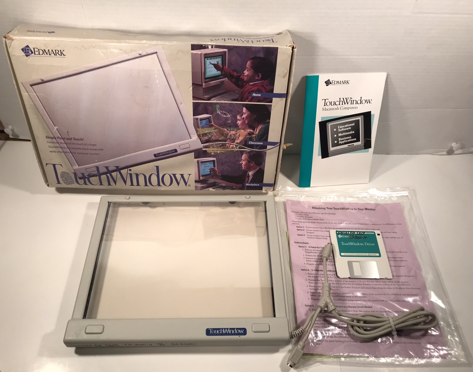 Vtg EDMARK TouchWindow for Macintosh Desktop Computer (1985)