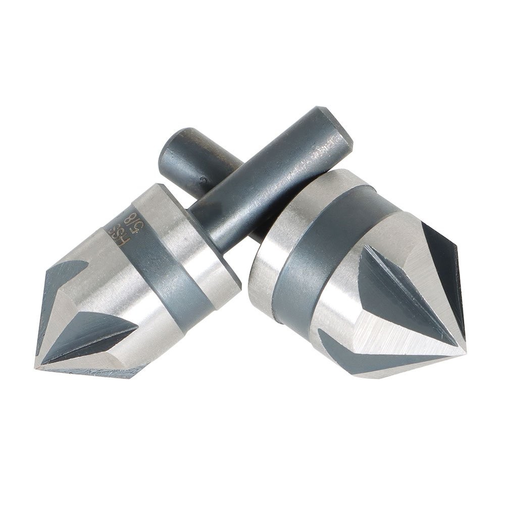 5 Pack High-Speed Steel Countersink Drill Bit Set For Metals Wood And Plastic