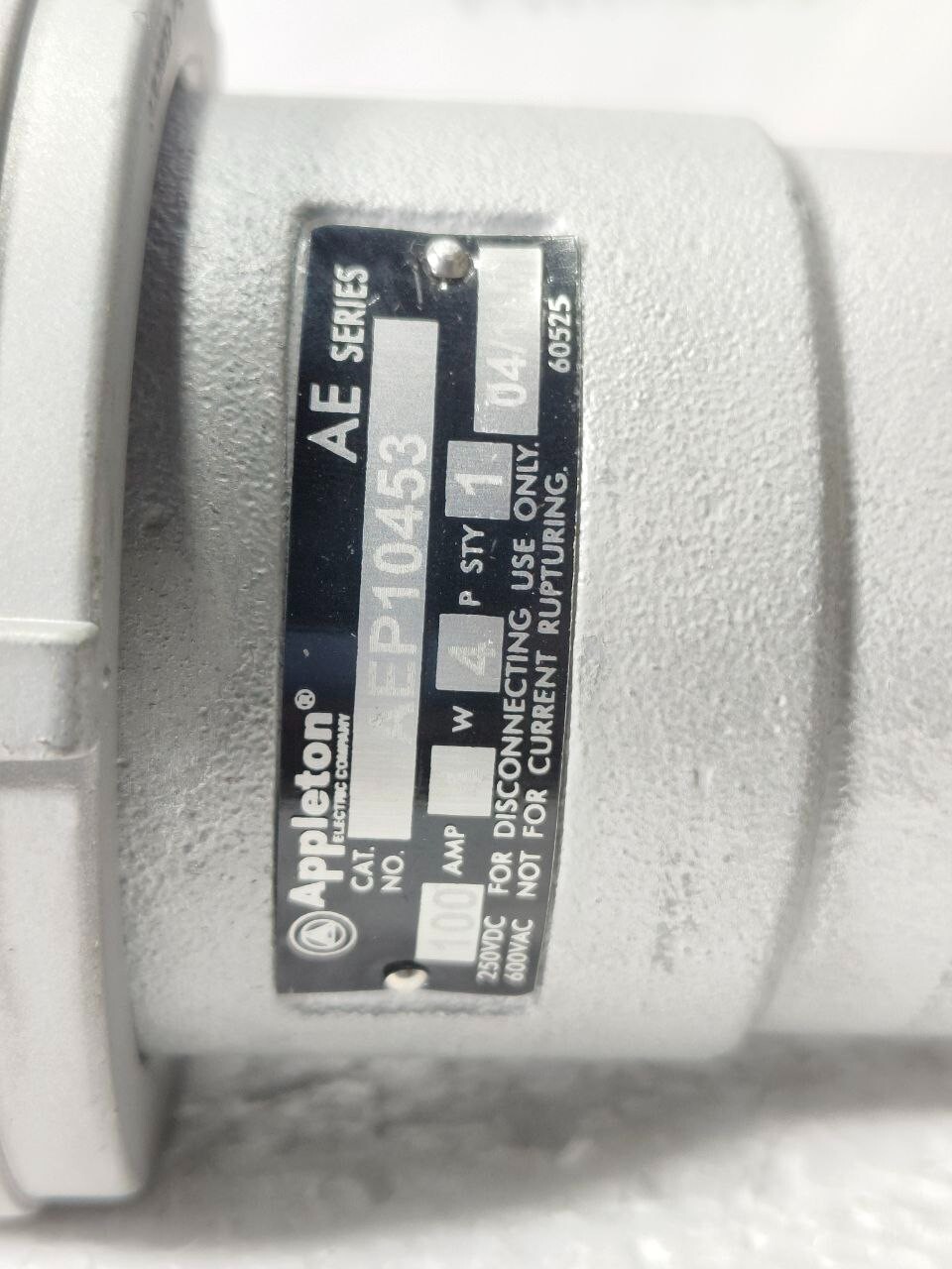 (NEW) APPLETON AEP10453 100A 4W 4P AE SERIES PLUG RECEPTACLE FREE FAST SHIPPING