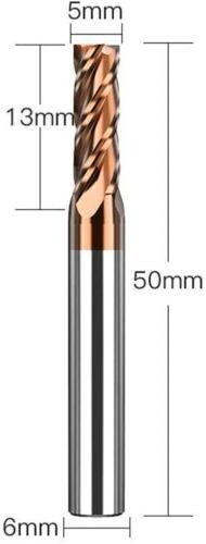 5pc HRC55 5mm 50mm length 4Fulte Carbide End Mill Cutter Tungsten End Mill Bits