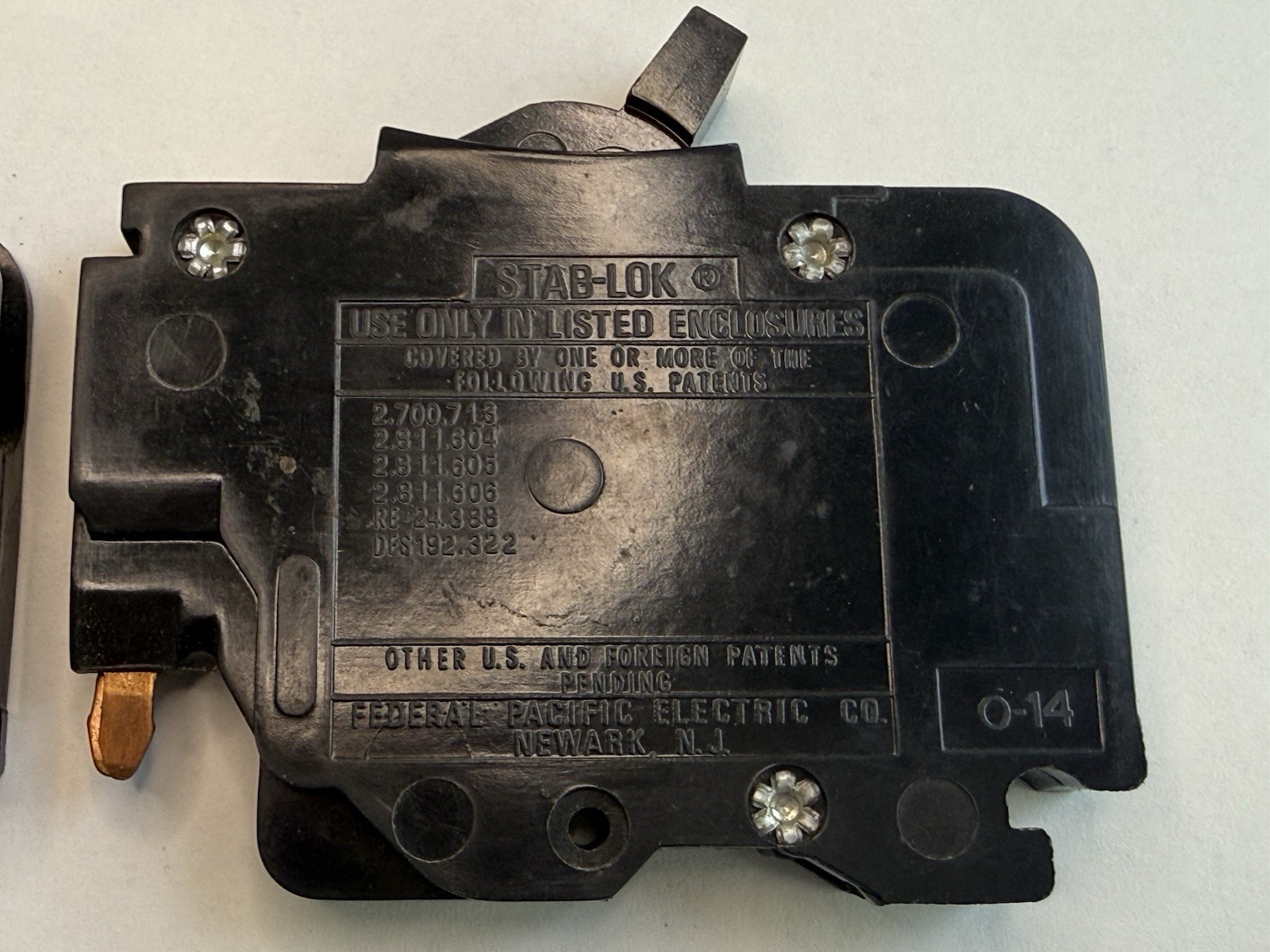 Federal Pacific Electric FPE THIN 15 Amp 1 Pole Stab-Lok Circuit Breakers ~ 2