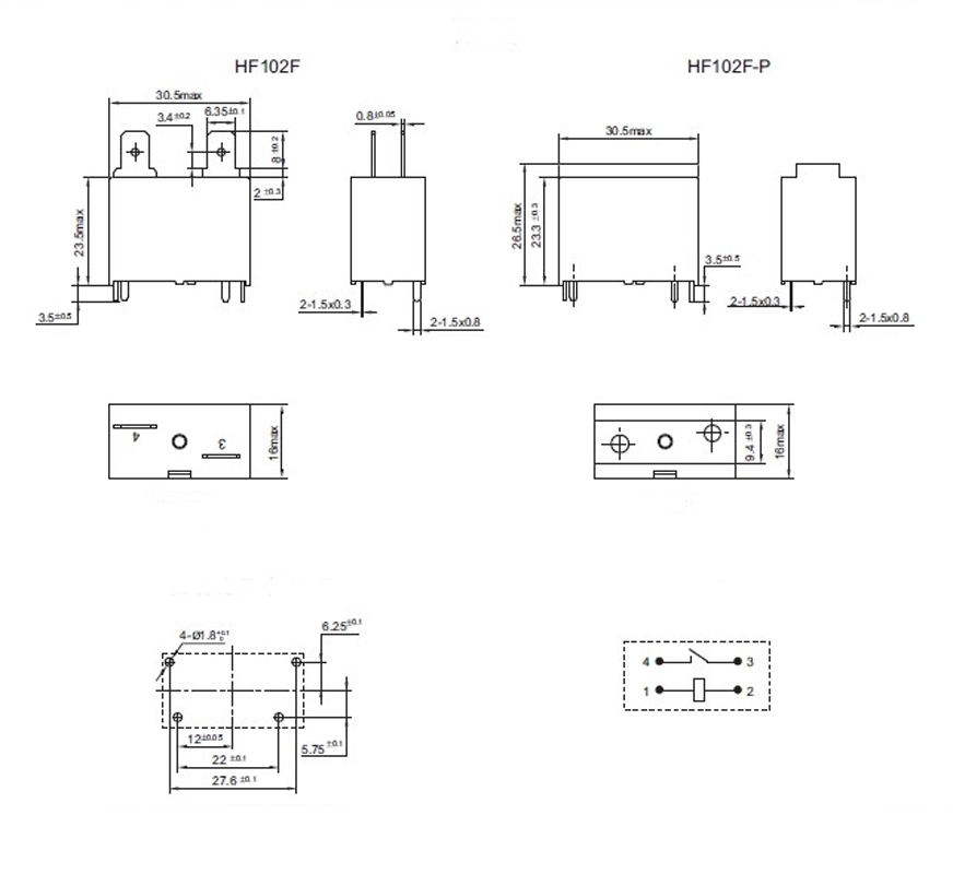 US Stock Power Relay JQX-102F-12VDC Equal to:HF102F-12VDC SPST 20A 250VAC
