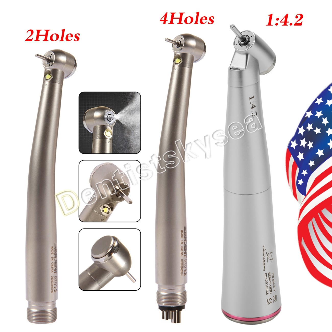 NSK Style Dental 1:5 1:4.2 Handpiece / LED E-generator High Speed Handpiece 2/4H