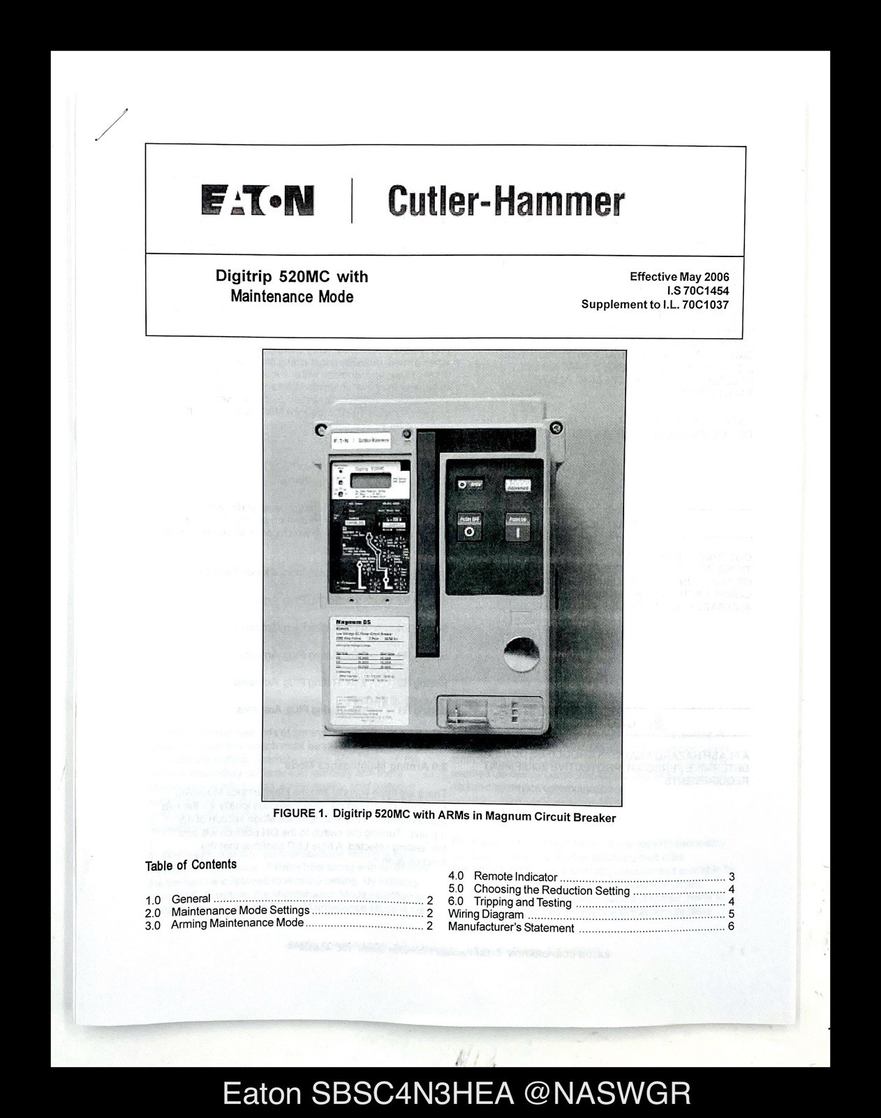 Eaton Magnum SB SBSC4N3HEA Circuit Breaker MO/BI – 4000A – Tested/1Yr Warranty