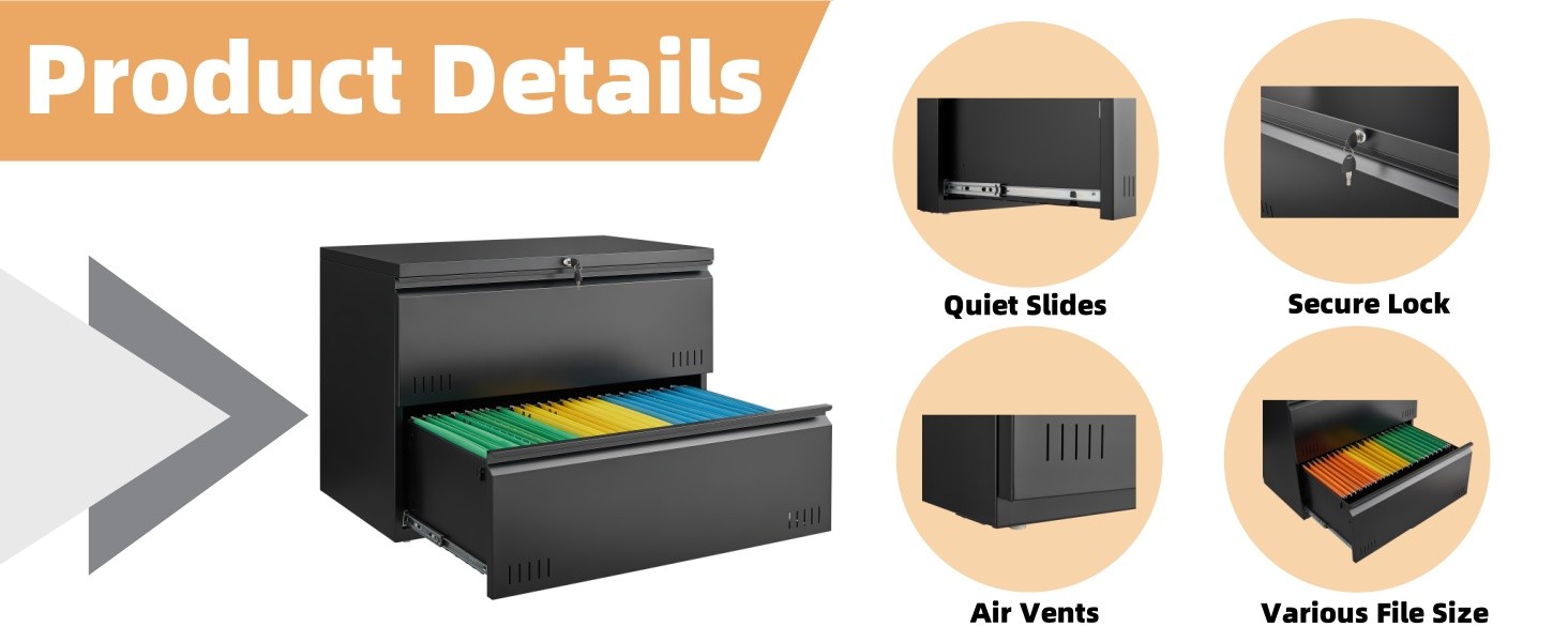 Assembly Required, Heavy Duty Office Storage Cabinet for A4/Letter/Legal Size,