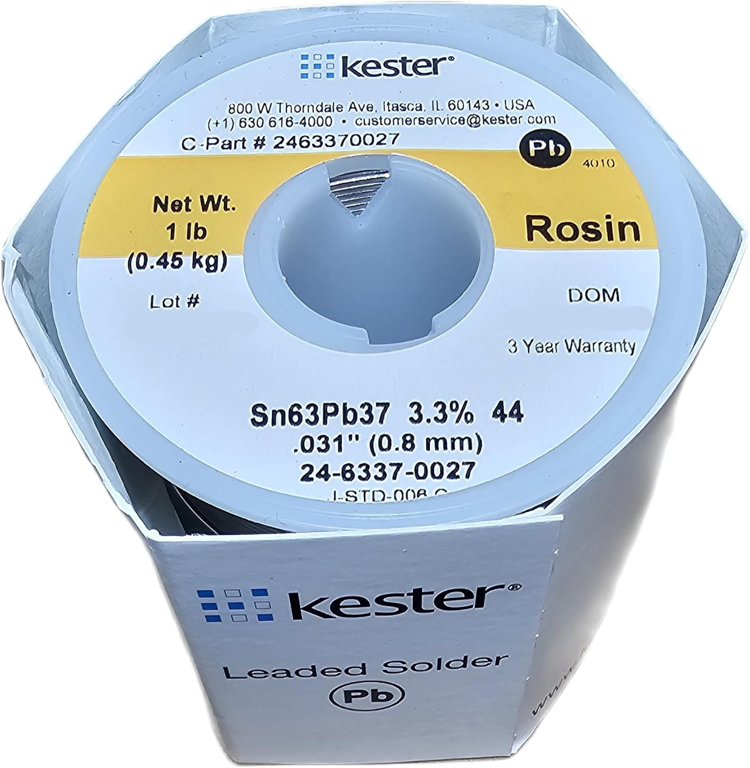 SOLDER 24-6337-0027 Solder Wire 63/37 SN/PB 183�C 1LB 1 1