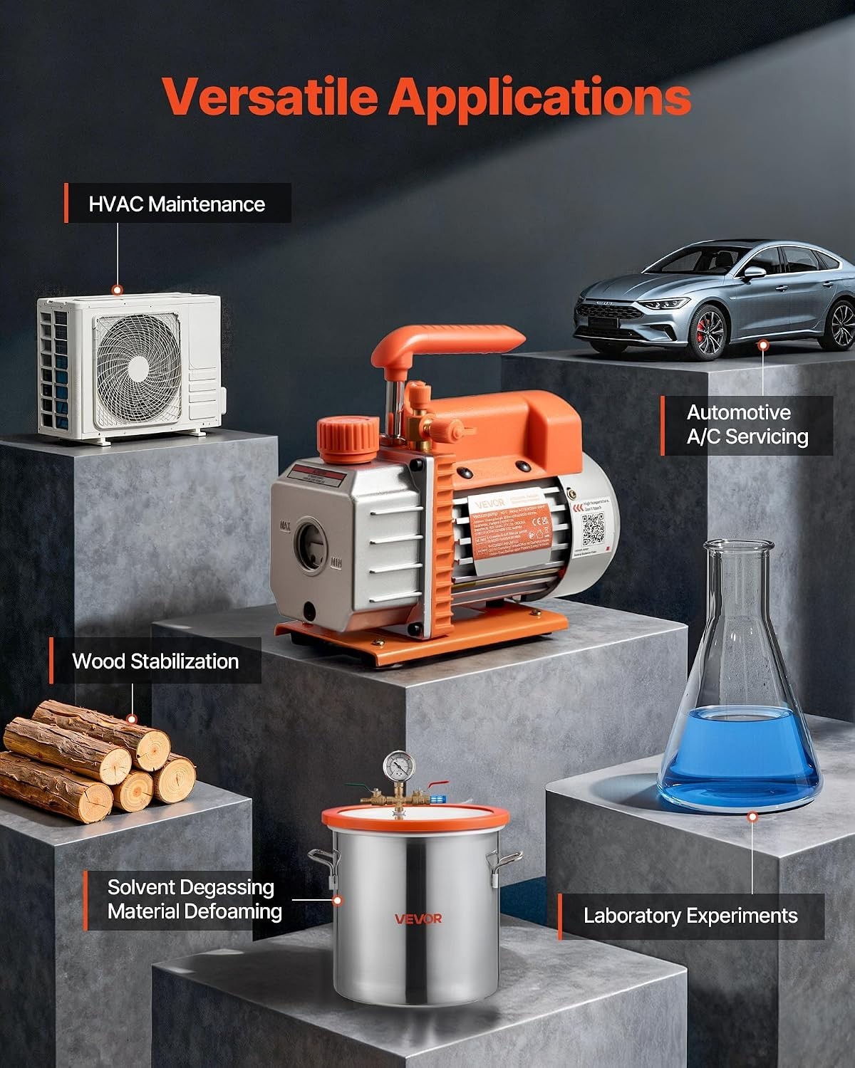 Efficient 1/4 HP Rotary Vane Vacuum Pump – Ideal for Automotive AC & HVAC Repair