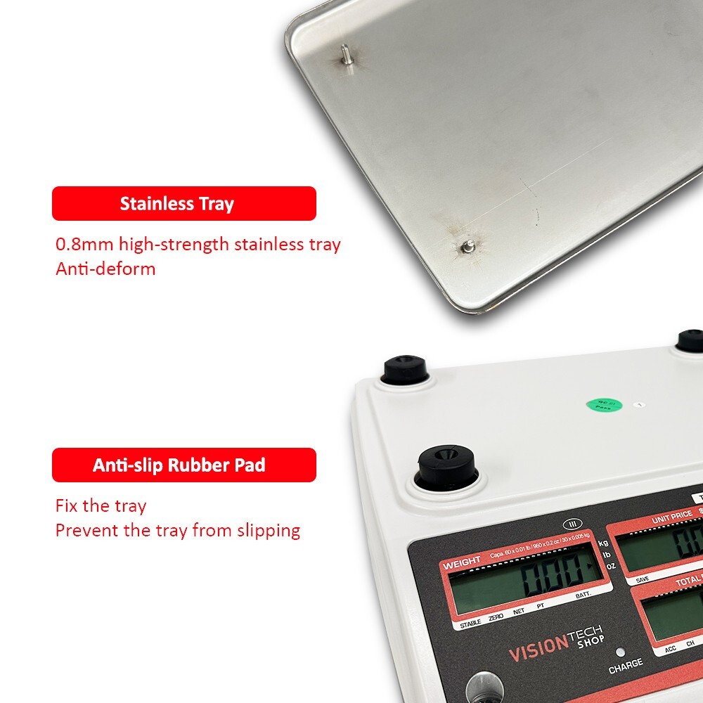 VisionTechShop TVP-30B Price Computing Scale, 30lb Capacity, 0.005lb Readability