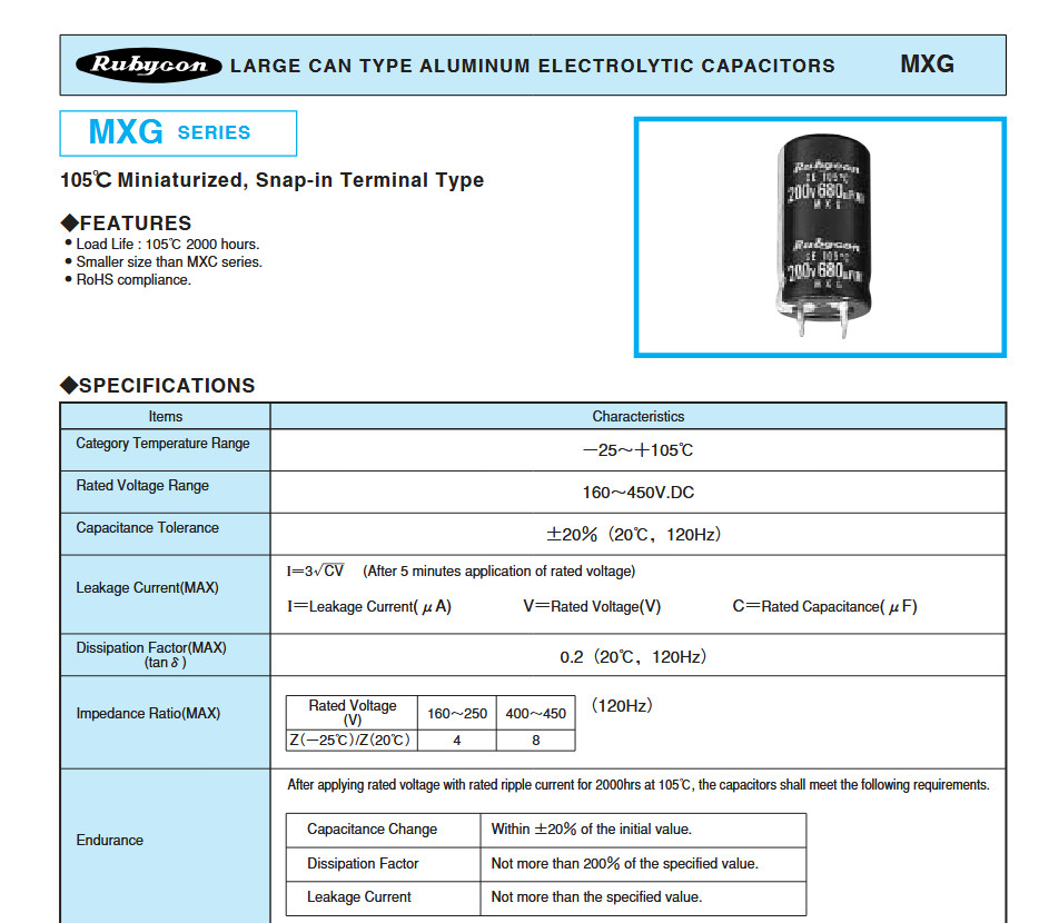 QTY (5) 150uf 450V 105′ SNAP-IN ALUMINUM ELECTROLYTIC 450MXG150MEFC RUBYCON ROHS