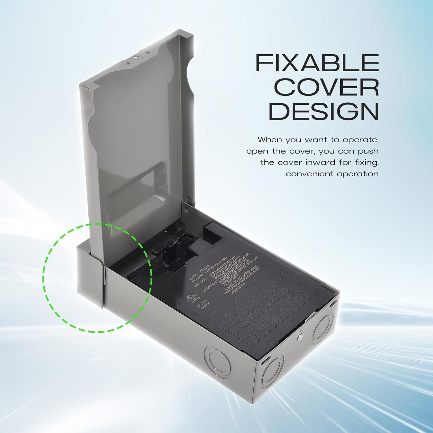 AC Disconnect Box Outdoor, 60 Amp Disconnect 120/240 Volt 2 Pole 1