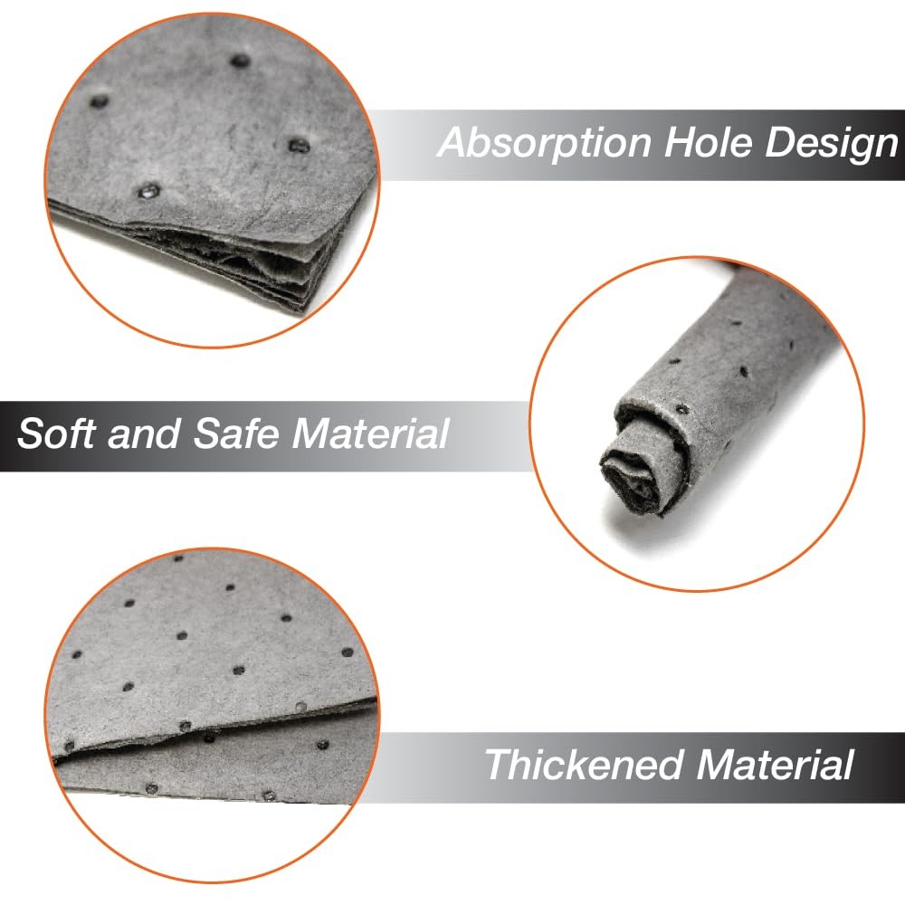 LAUCO Heavyweight Universal Oil Absorbing Pads (Grey) 10 inch x13 inch – Pack